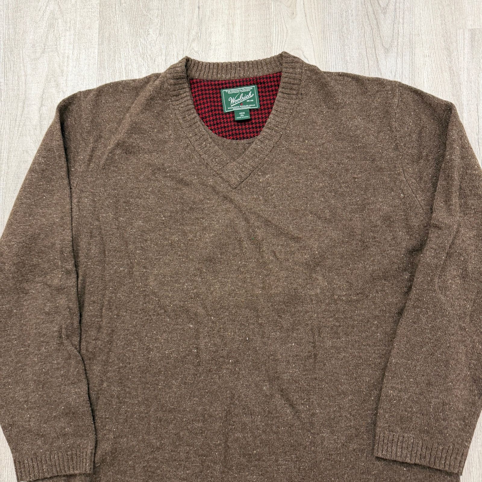 Vintage Woolrich Lambs Wool Sweater Mens 2XL Brown Wood Heather Size US XXL / EU 58 / 5 - 2 Thumbnail