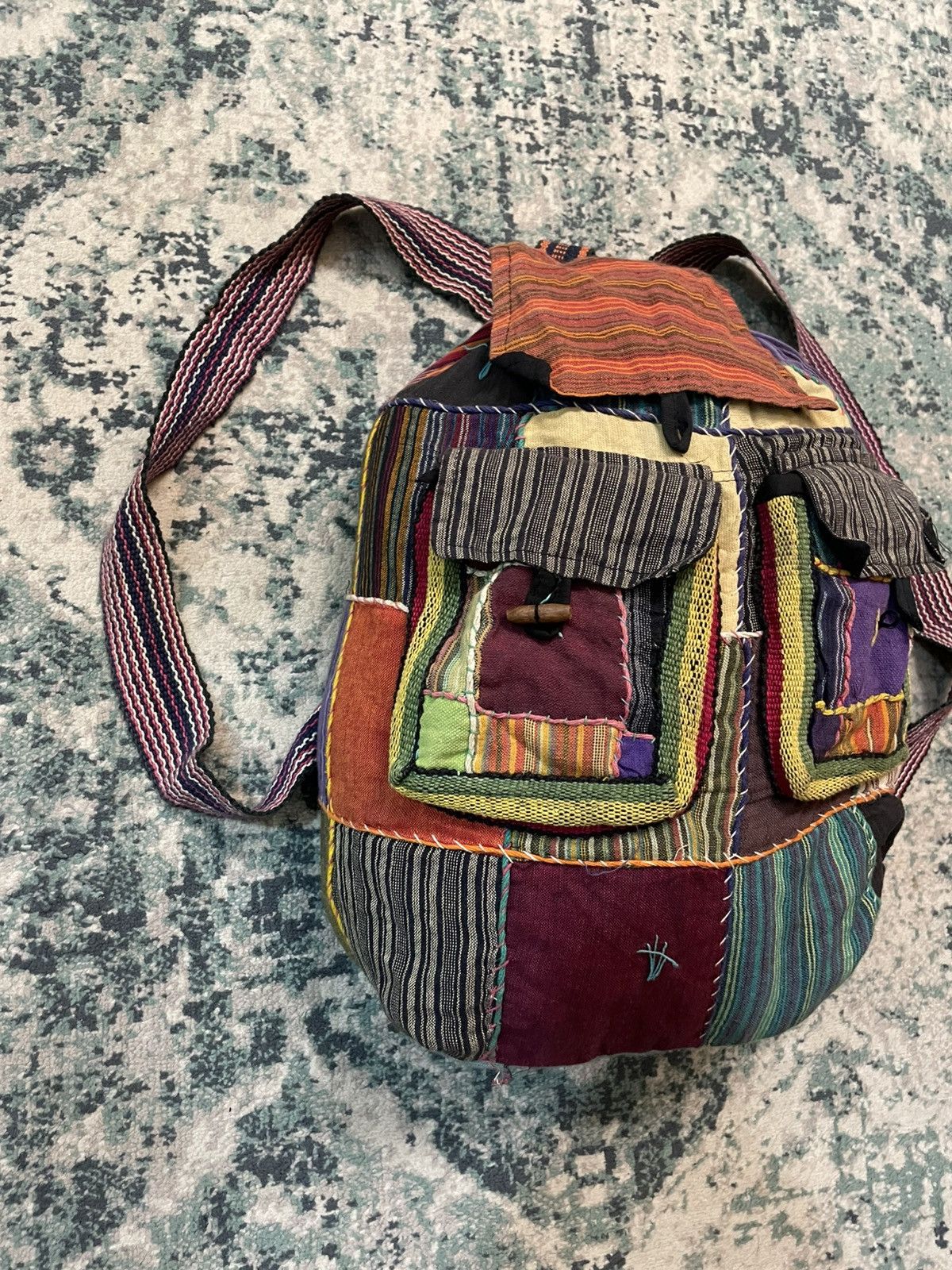 Handmade × Japanese Brand Sashiko Boro Hand Made Inspired Bag Size ONE SIZE - 5 Thumbnail