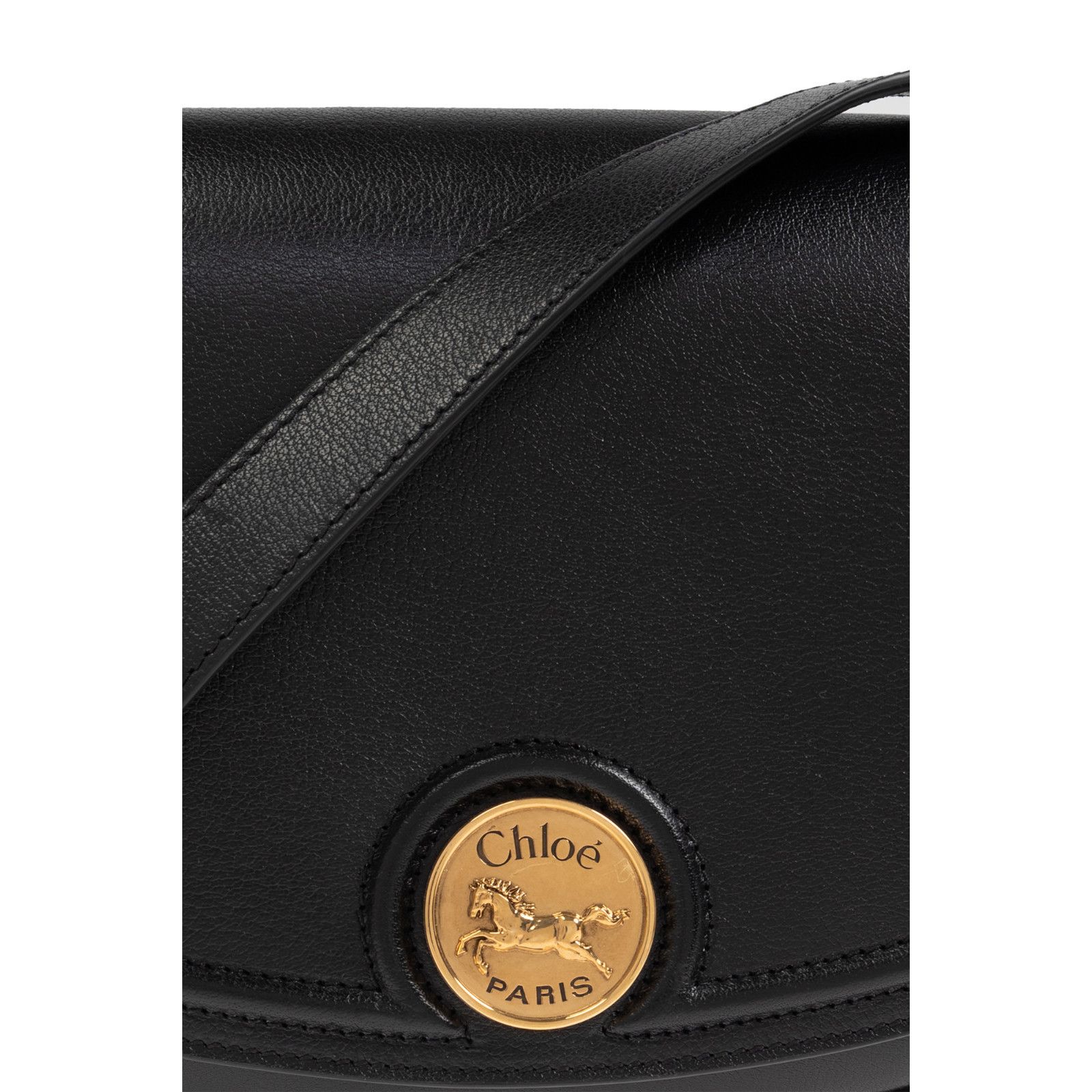 Chloe Chloe Horse Medal Black Soft Leather Shoulder Bag New & Auth Size ONE SIZE - 5 Thumbnail