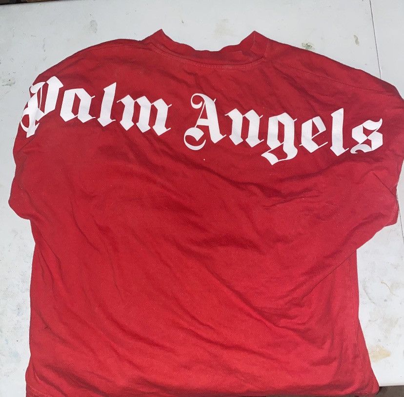image of Palm Angels Red L/s T-Shirt, Men's (Size Large)