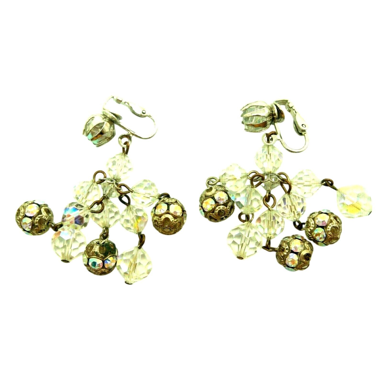 Other Mid-Century Aurora Borealis Crystal Chandelier Earrings Size ONE SIZE - 2 Thumbnail