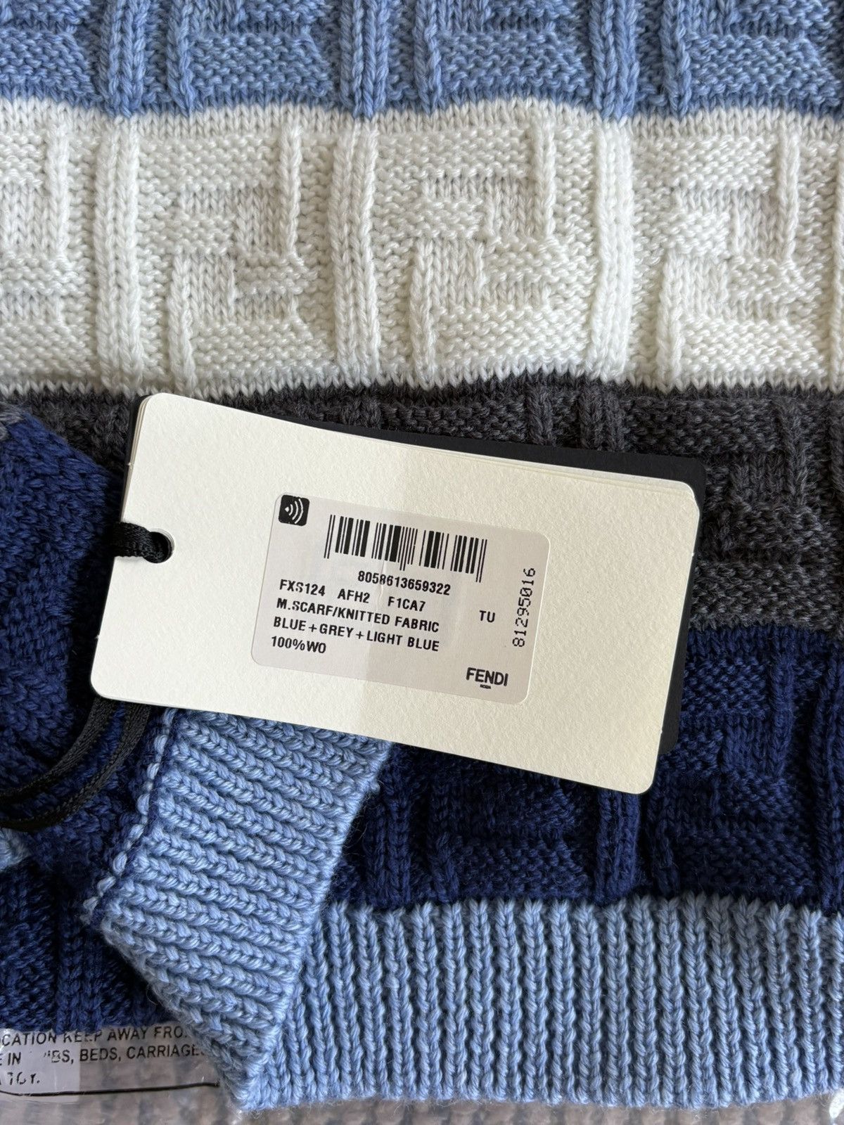Fendi Knitted Wool FF Stripe Pattern Scarf Size ONE SIZE - 5 Thumbnail
