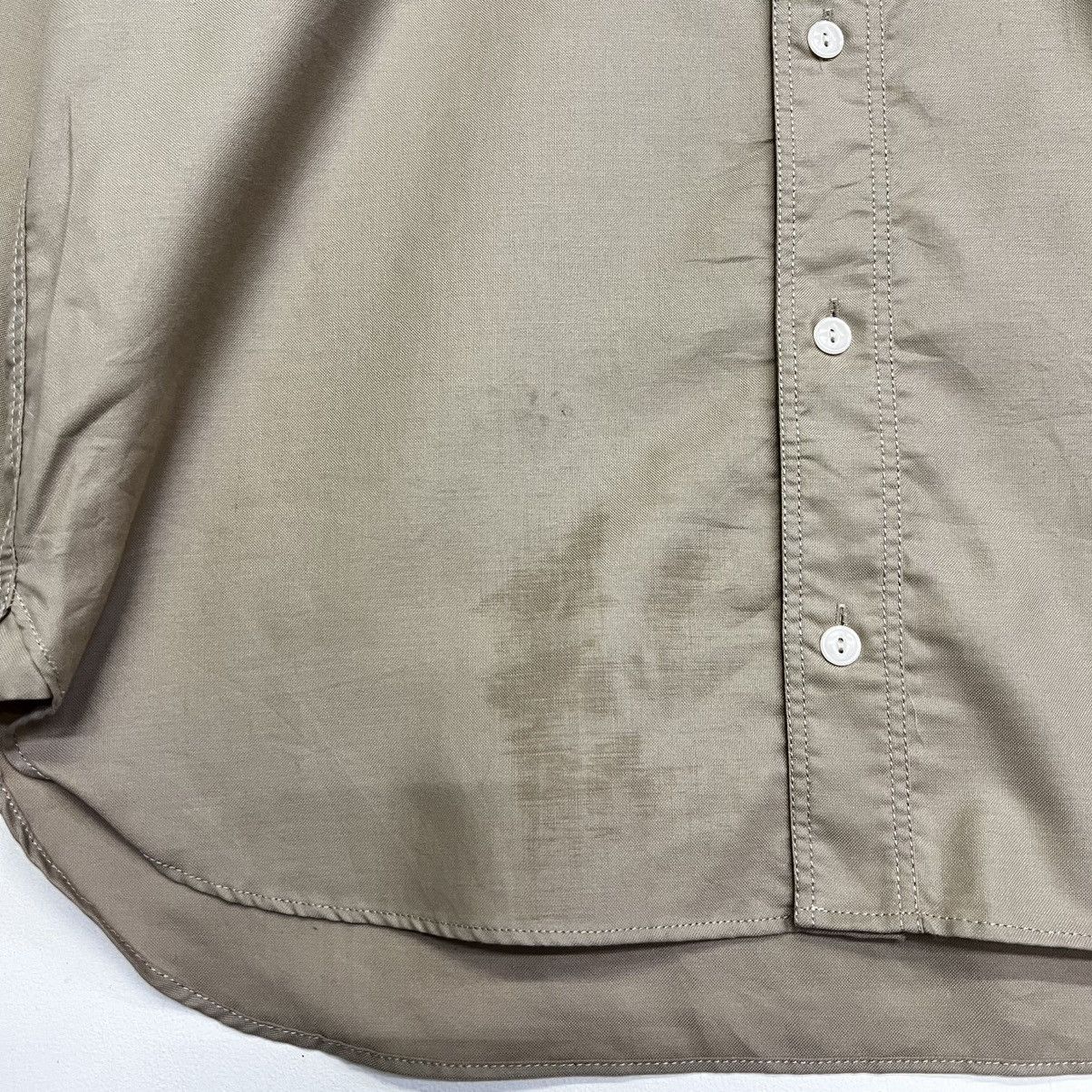 Japanese Brand HAKUI OXFORD STAND COLLAR WIDE CUFFS BUTTON SHIRT Size US XL / EU 56 / 4 - 7 Thumbnail