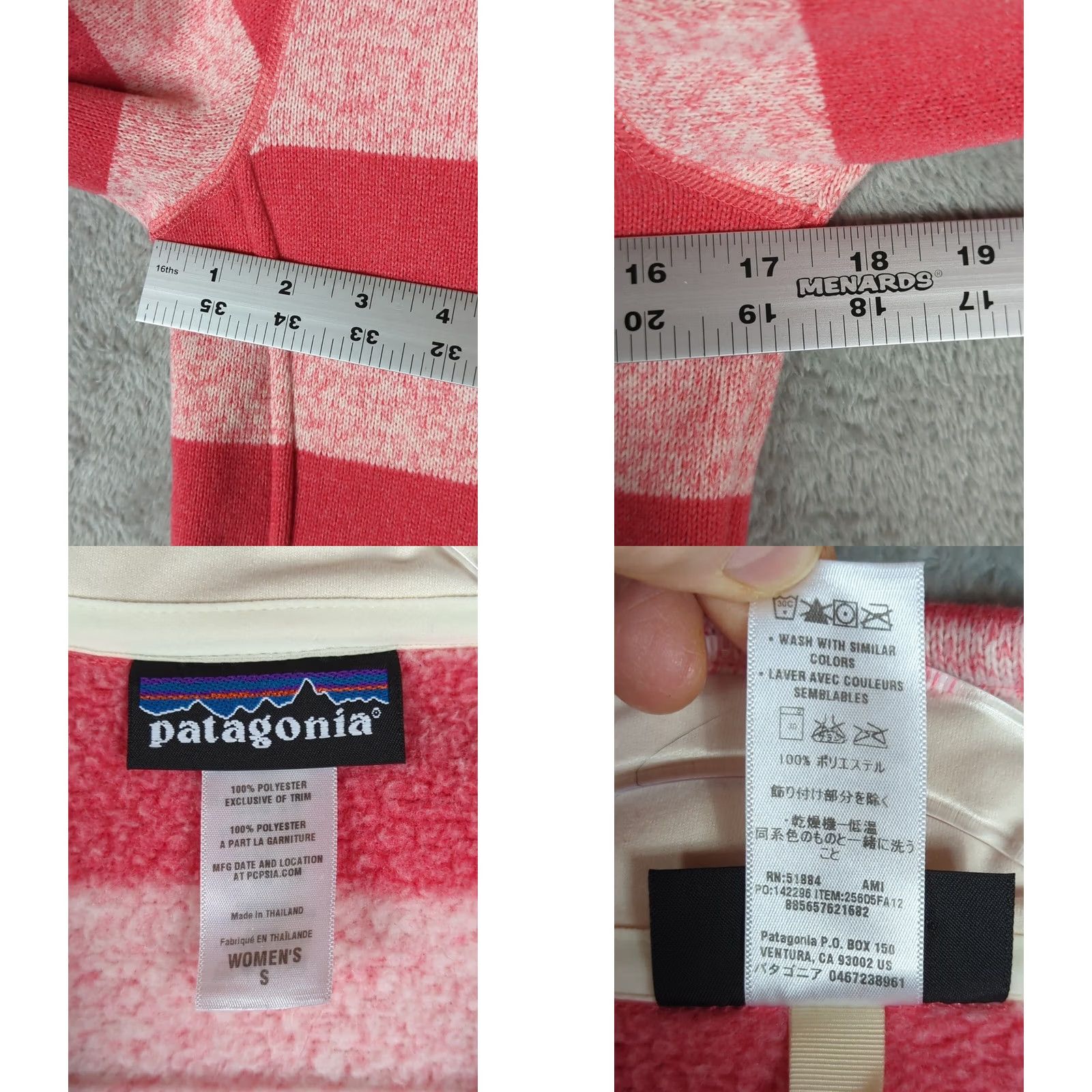 Patagonia Patagonia Better Sweater Fleece Pink Striped Pullover 1/4 Zip Size S Womens Size S / US 4 / IT 40 - 9 Thumbnail