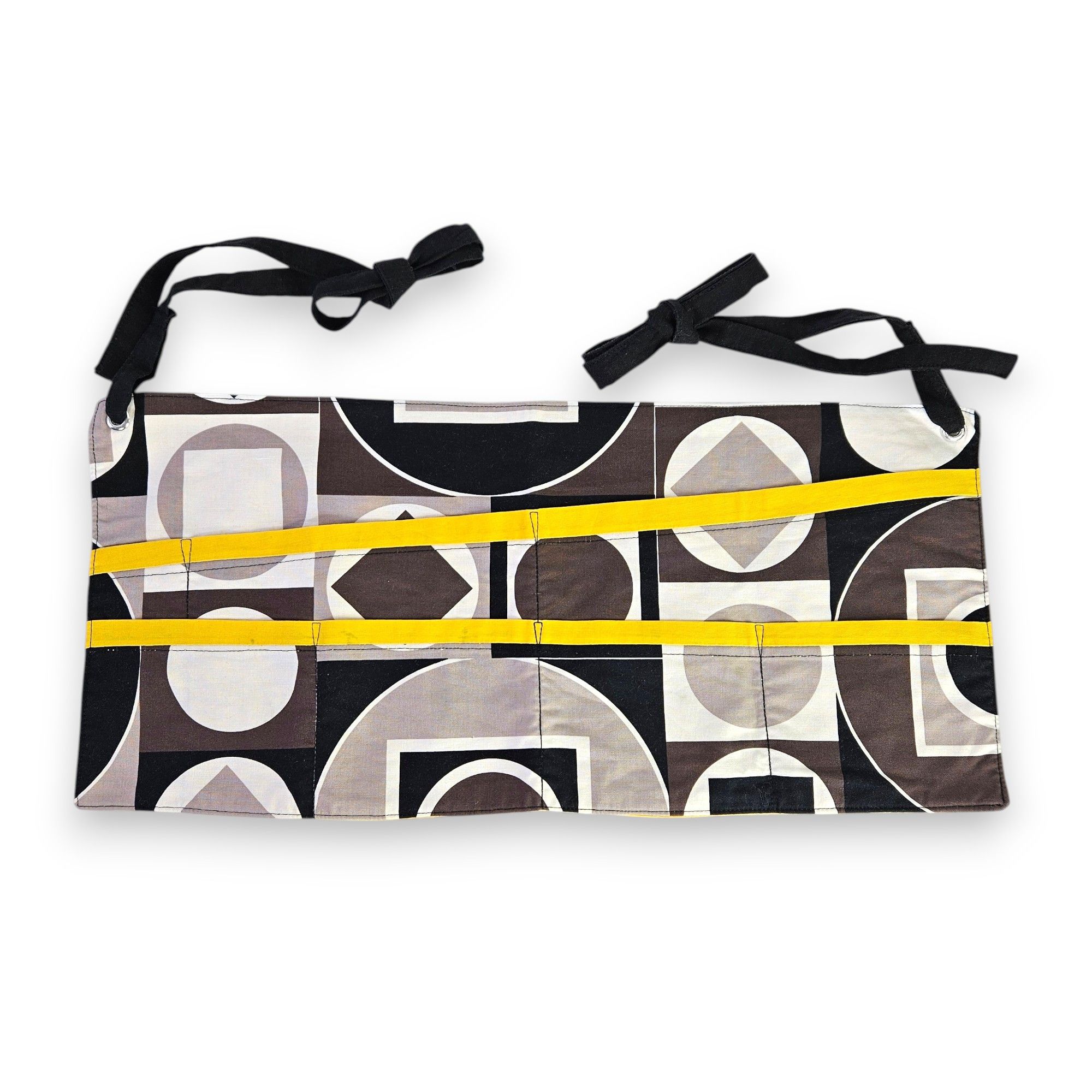 Handmade Utility Apron OS Craft Vendor Artist Yard Sale Yellow Black Size ONE SIZE - 12 Thumbnail