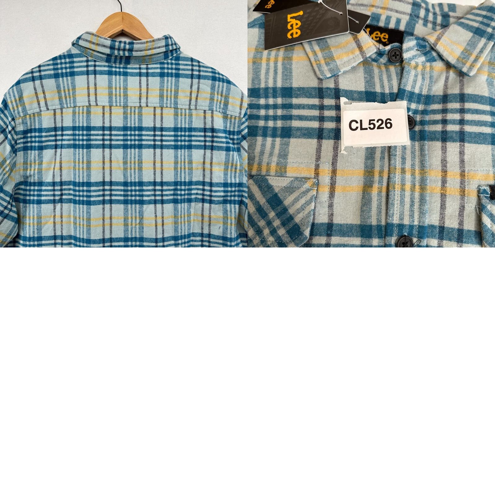 Lee Lee Shirt XL Men Button-Down Flannel Light Blue Plaid NEW With Tags Workwear Size US XL / EU 56 / 4 - 8 Thumbnail
