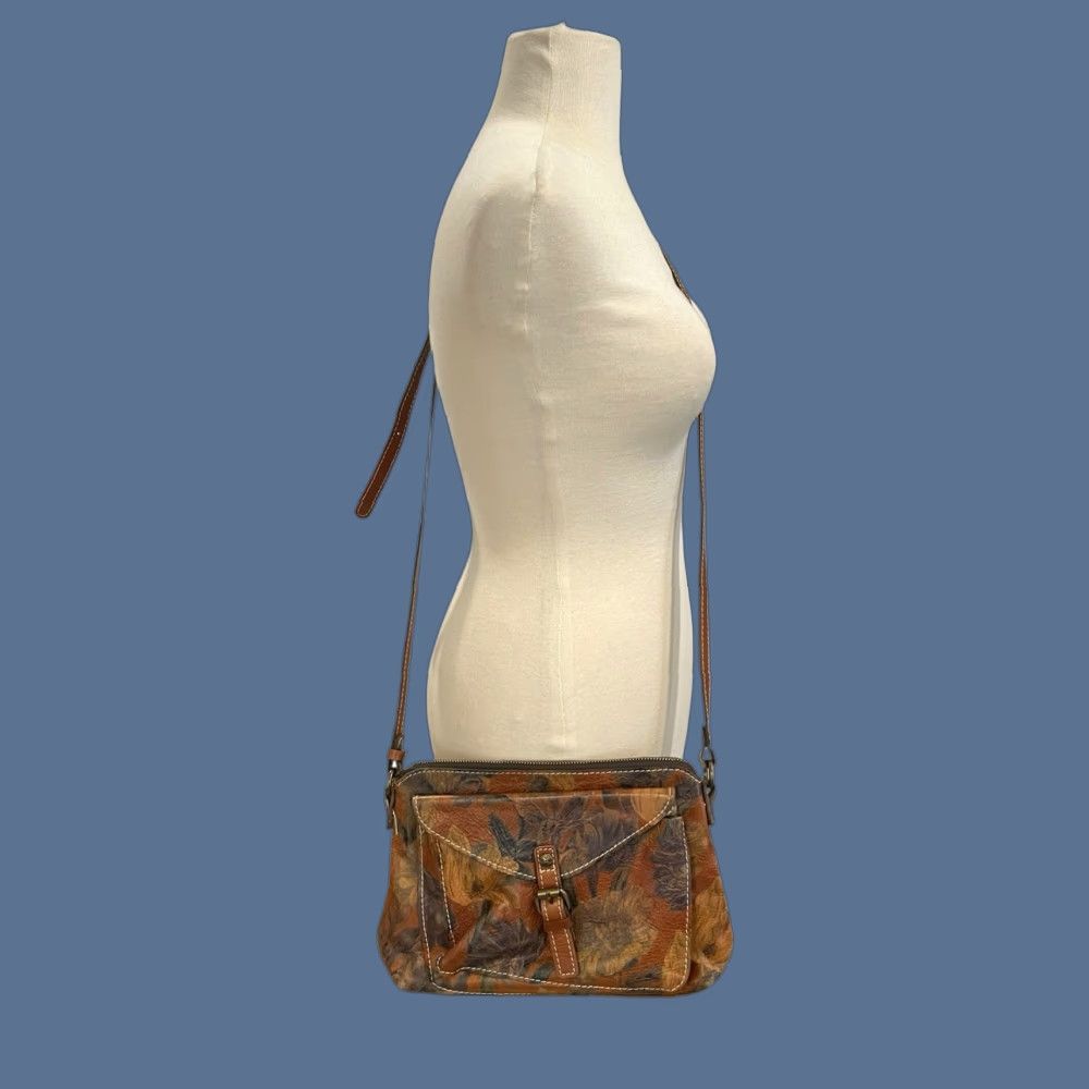 Patricia Nash Patricia Nash Avellino Floral Leather Crossbody Handbag Purse Fall Colors Size ONE SIZE - 1 Thumbnail