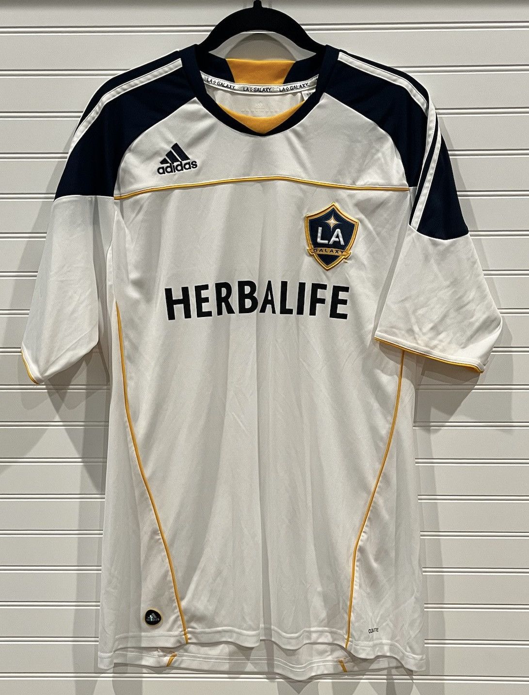 Adidas LA Galaxy Herbalife Soccer Jersey MLS Football White Gold, L Size US L / EU 52-54 / 3 - 1 Thumbnail