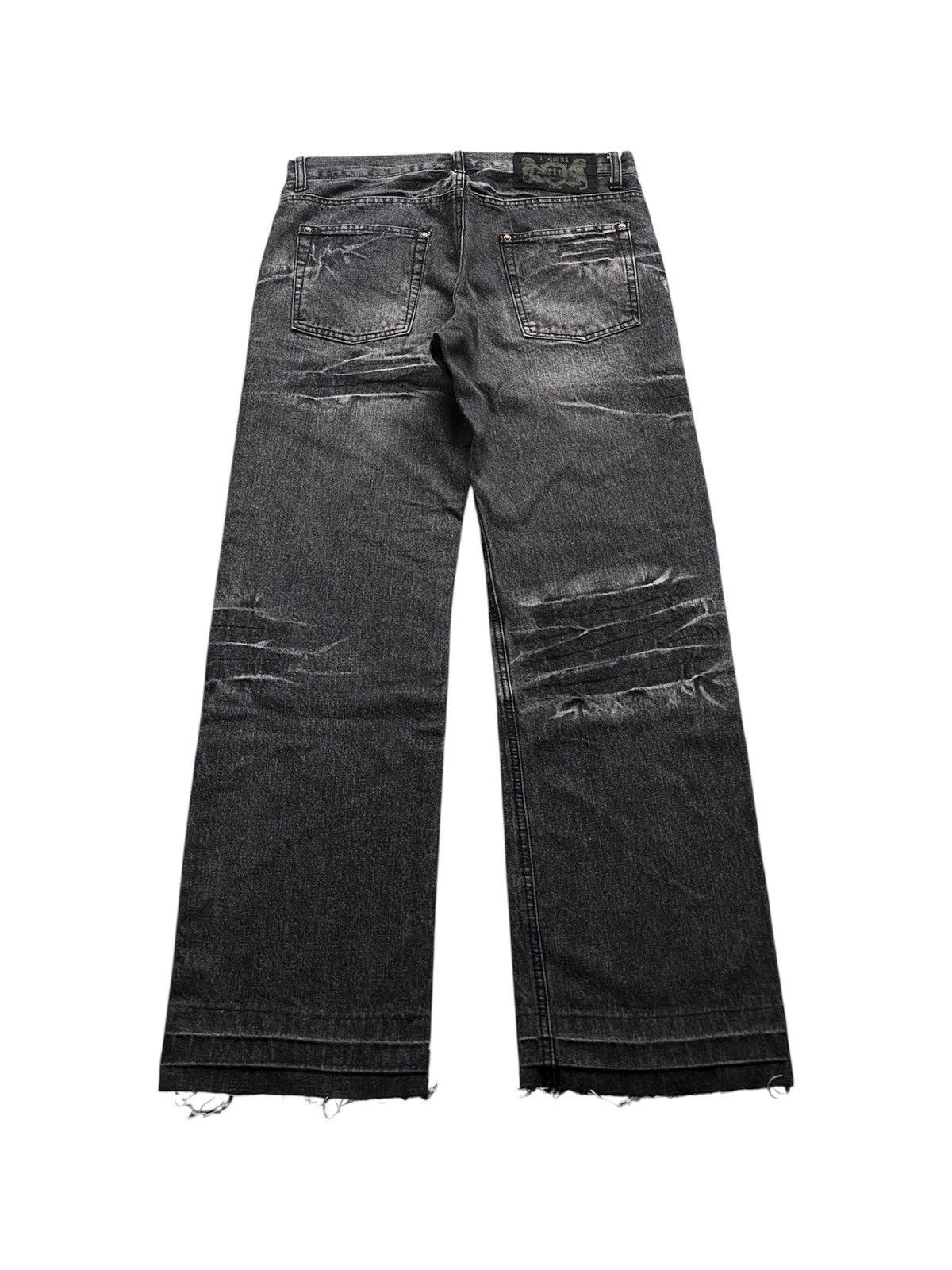 Japanese Brand STUDDED JAPANESE LOWBOX RUSTY BLACK GRAY DENIM Size US 31 - 3 Thumbnail