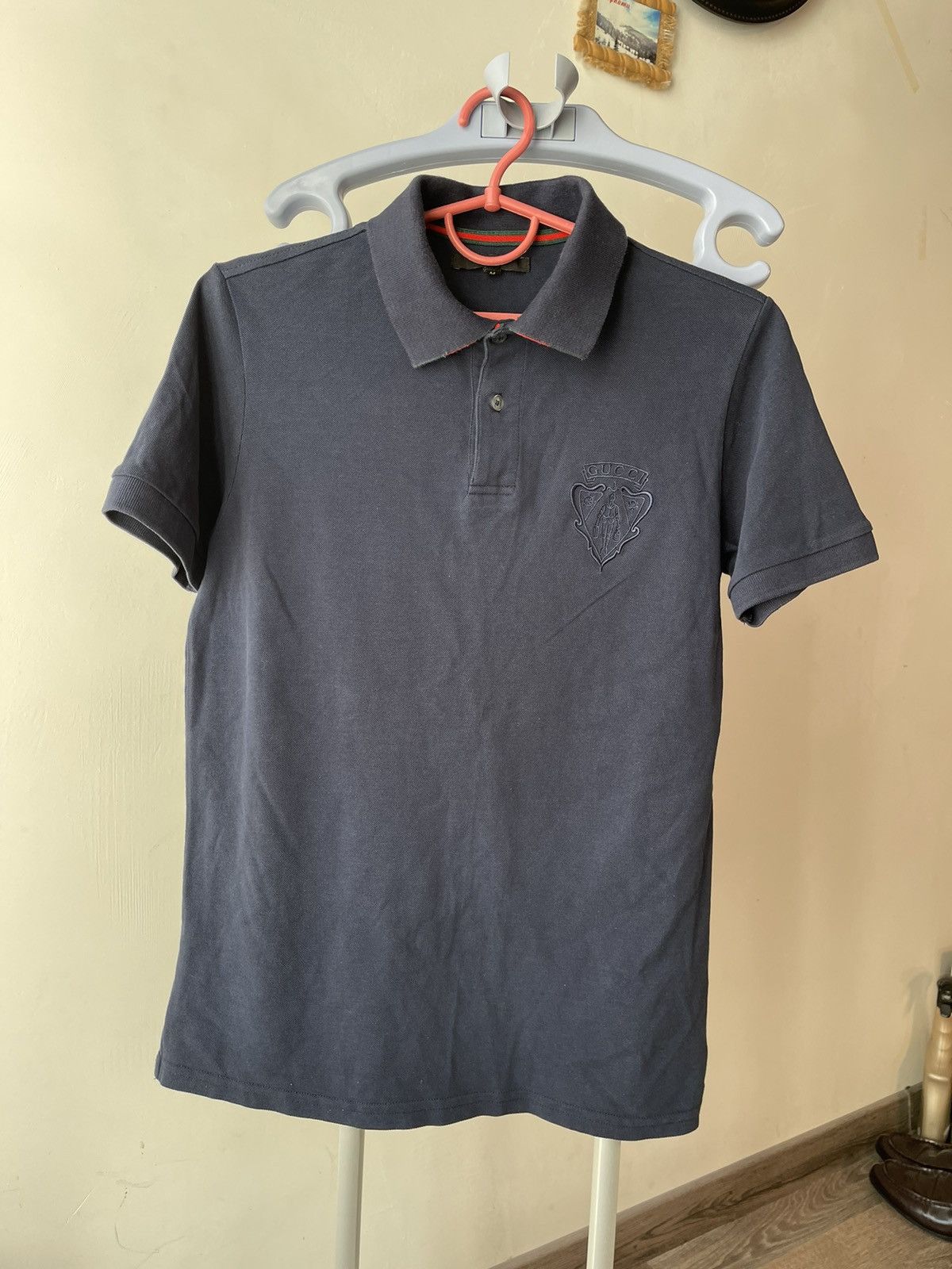 Gucci GUCCI Vintage Men's Navy Blue Polo Shirt Logo Size M Italy Size US M / EU 48-50 / 2 - 5 Thumbnail