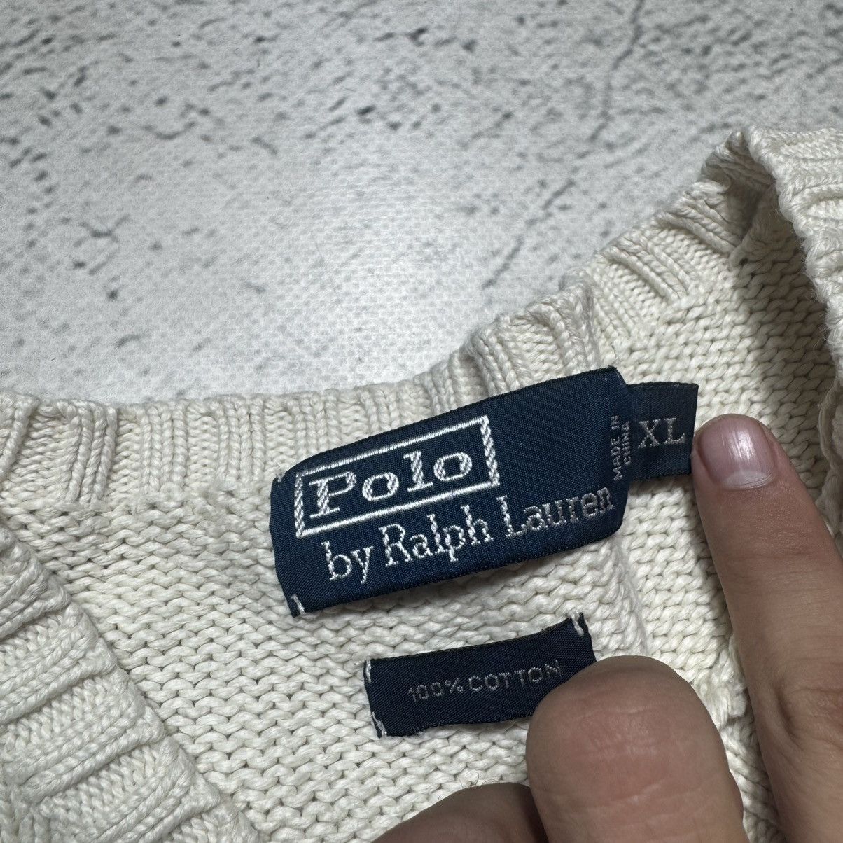 Polo Ralph Lauren vintage ralph lauren chunky knit sweater with big logo RRL Size US XL / EU 56 / 4 - 9 Thumbnail