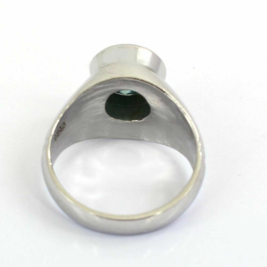Handmade Hand Made Sterling Solitaire Blue Diamond Ring 3.90 Cts Size ONE SIZE - 3 Thumbnail