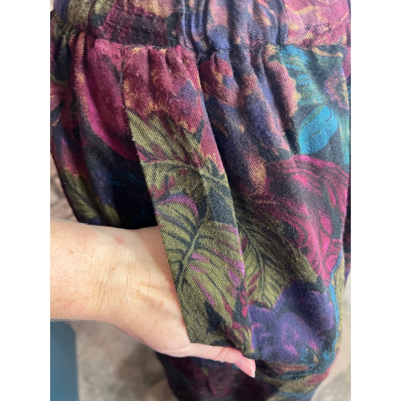 Vintage suit blazer swing skirt floral purple pink green Size XXL / US 16-18 / IT 52-54 - 6 Thumbnail