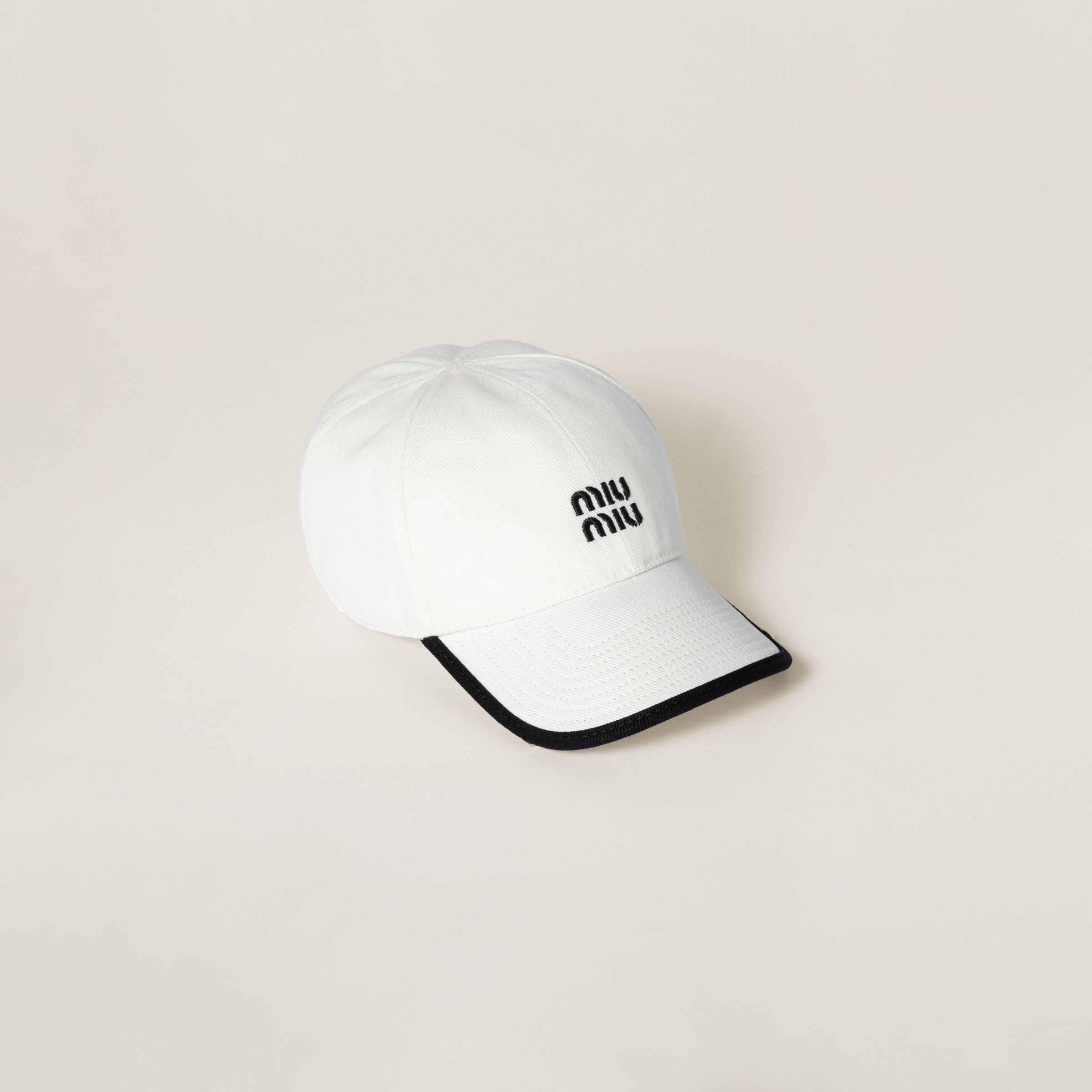 Miu Miu o1mt1gz0925 Size: OS / Drill Baseball Hat / Cap in White Size ONE SIZE - 1 Thumbnail