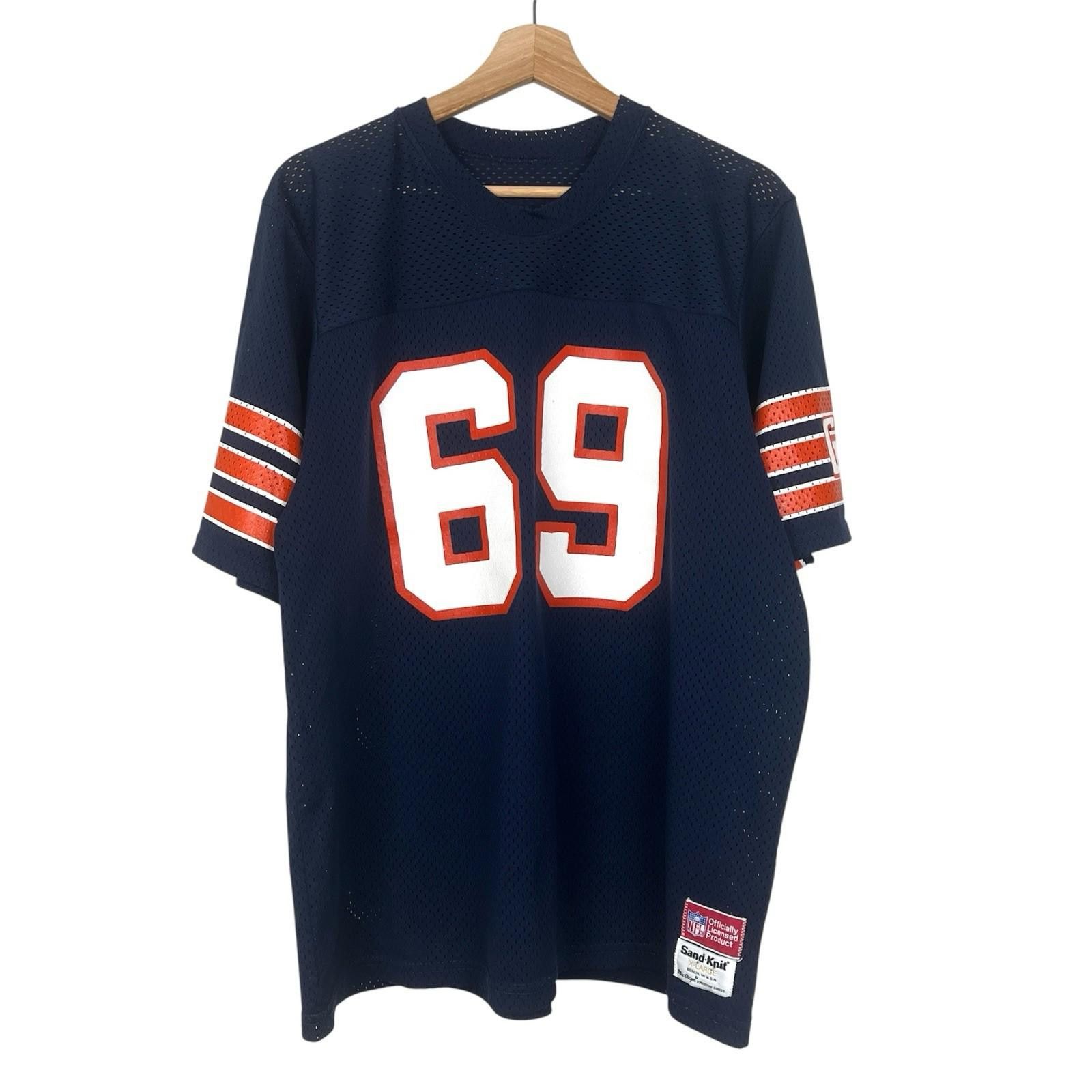 Vintage 80s Chicago Bears #69 Blue Sand Knit NFL Jersey XL