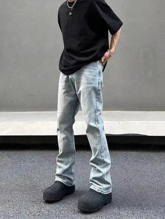 Japanese Brand Straight leg micro flared jeans Size US 30 / EU 46 - 1 Thumbnail
