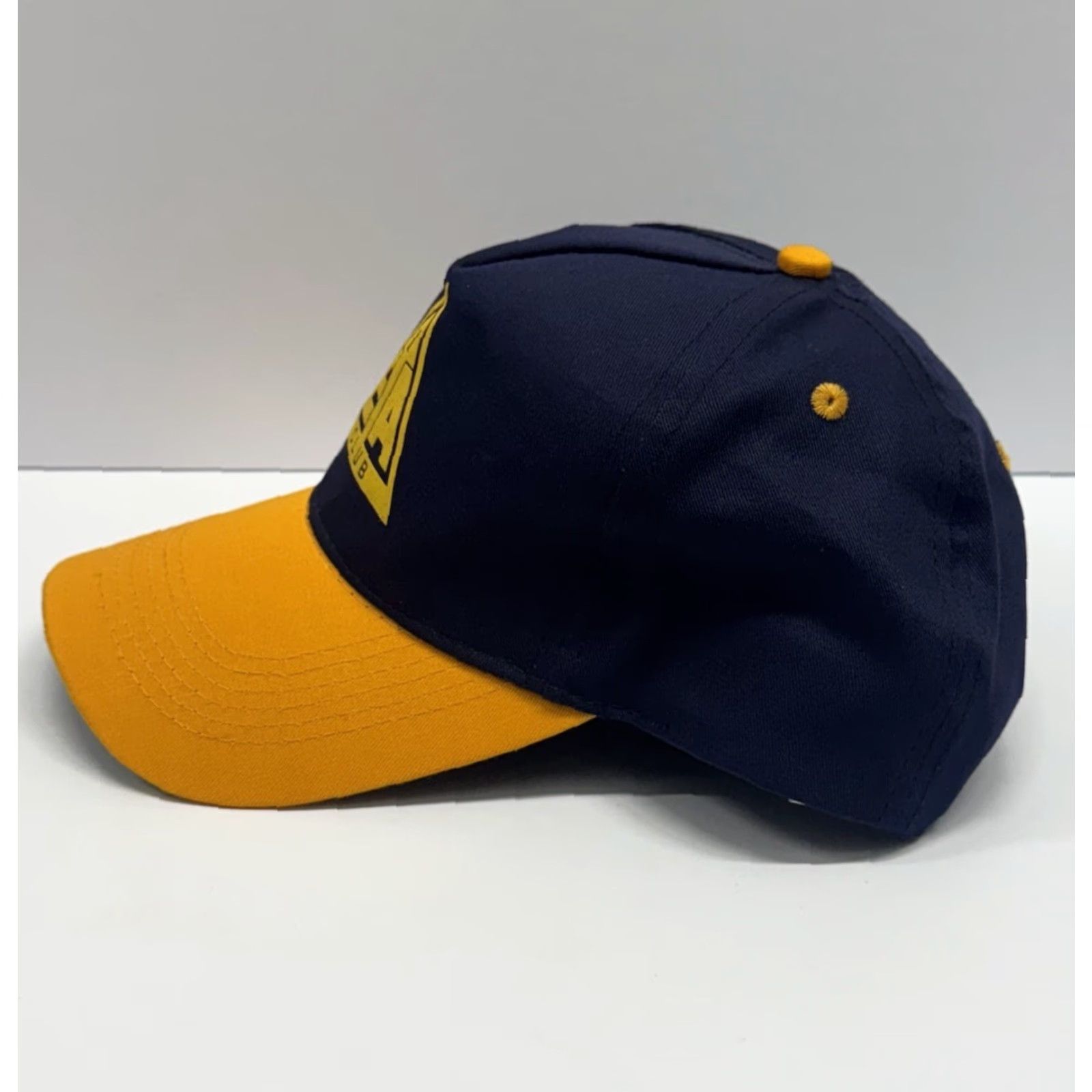 Vintage VINTAGE 90s EA 1 Club Adjustable Snapback Hat Cap Navy Blue Yellow OSFA Size ONE SIZE - 3 Thumbnail