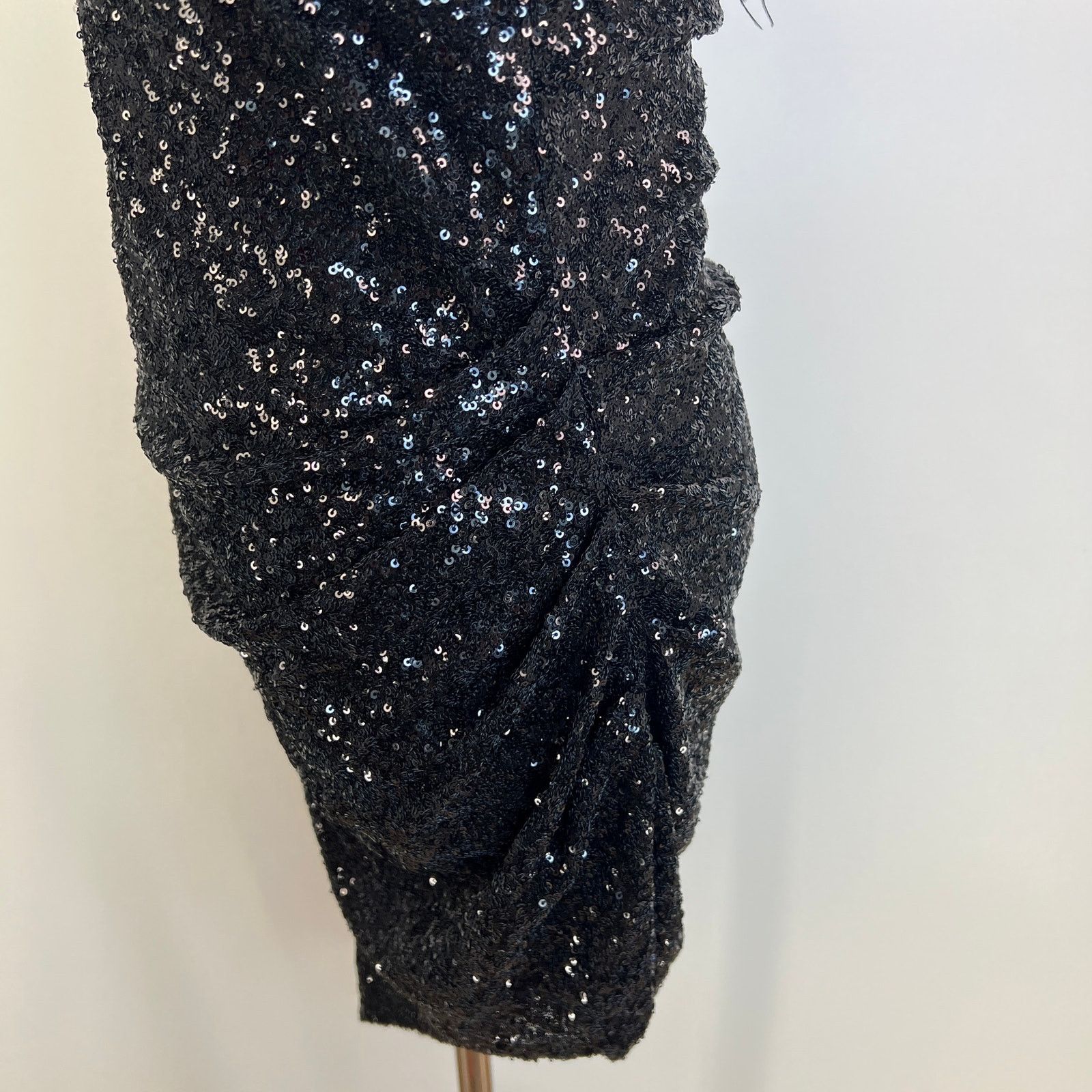 Amanda Uprichard Amanda Uprichard Mini Kieran Dress Sequin Black Size L / US 10 / IT 46 - 6 Thumbnail