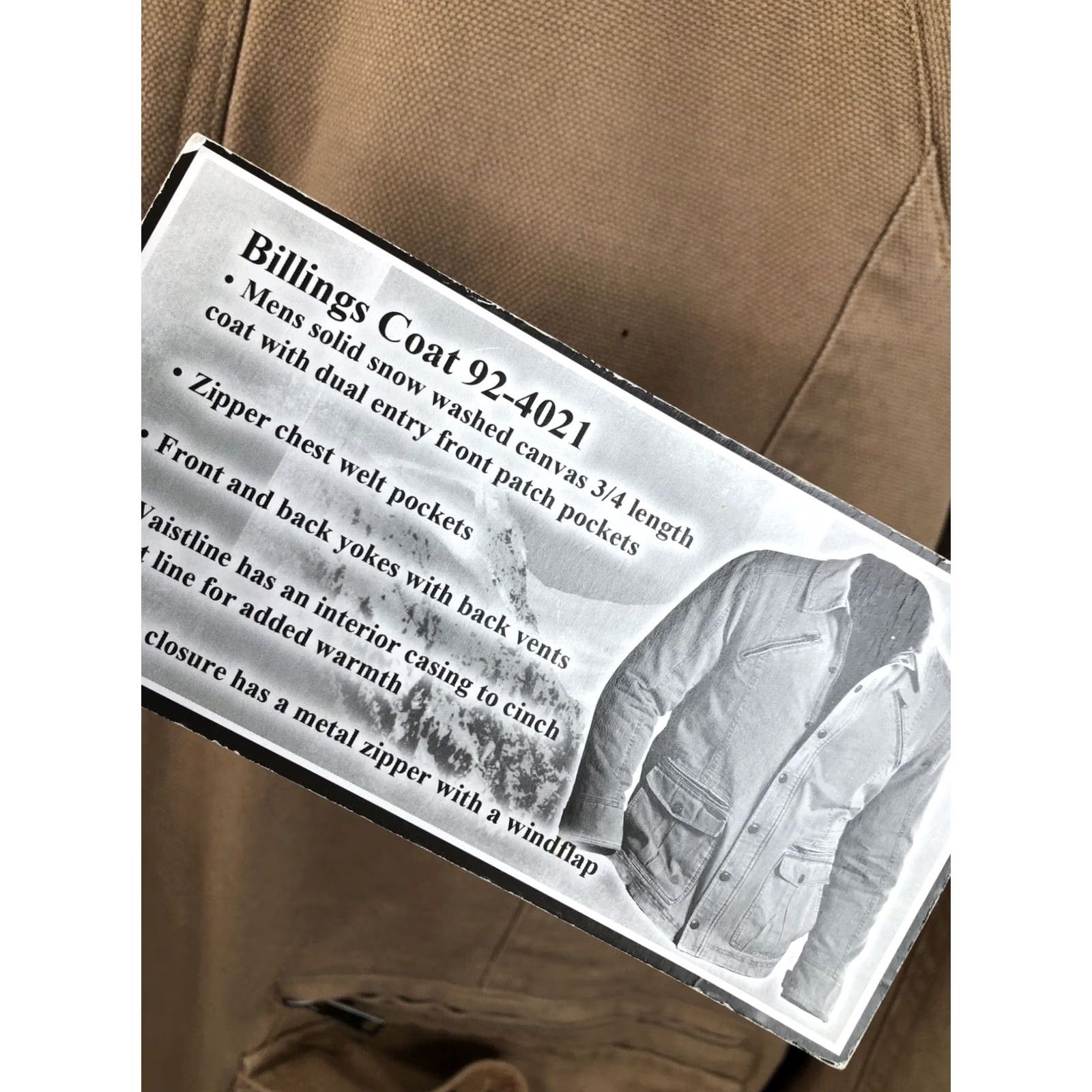 Vintage Powder River Billings Canvas Jacket - XXL Western Chore Coat Mens Tan/Brown Exc. Jacket Size US XXL / EU 58 / 5 - 6 Thumbnail