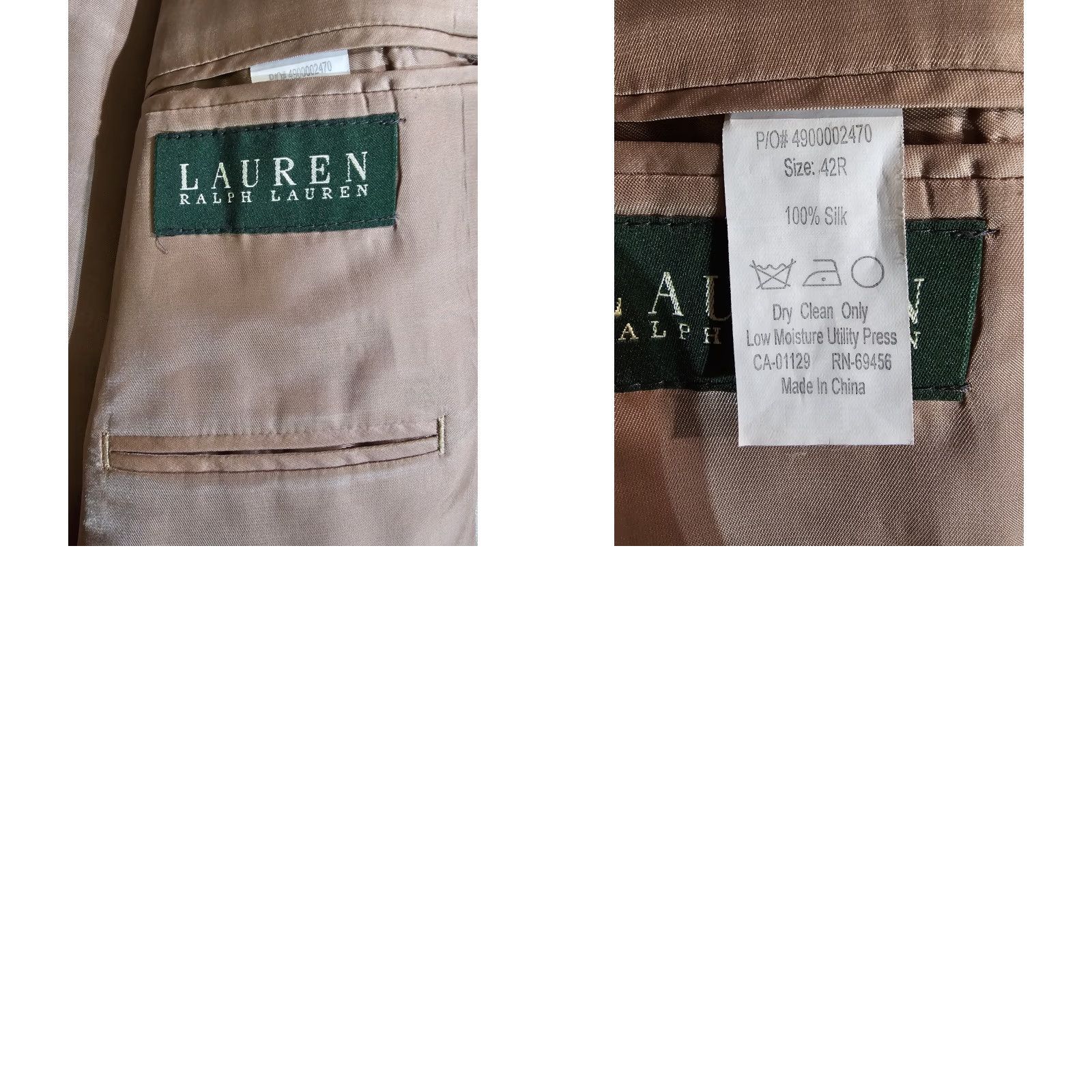 Ralph Lauren Lauren by Ralph Lauren Signature Blazer Mens Size 42 Regular 100% Silk Suit Coat Size 42R - 8 Thumbnail