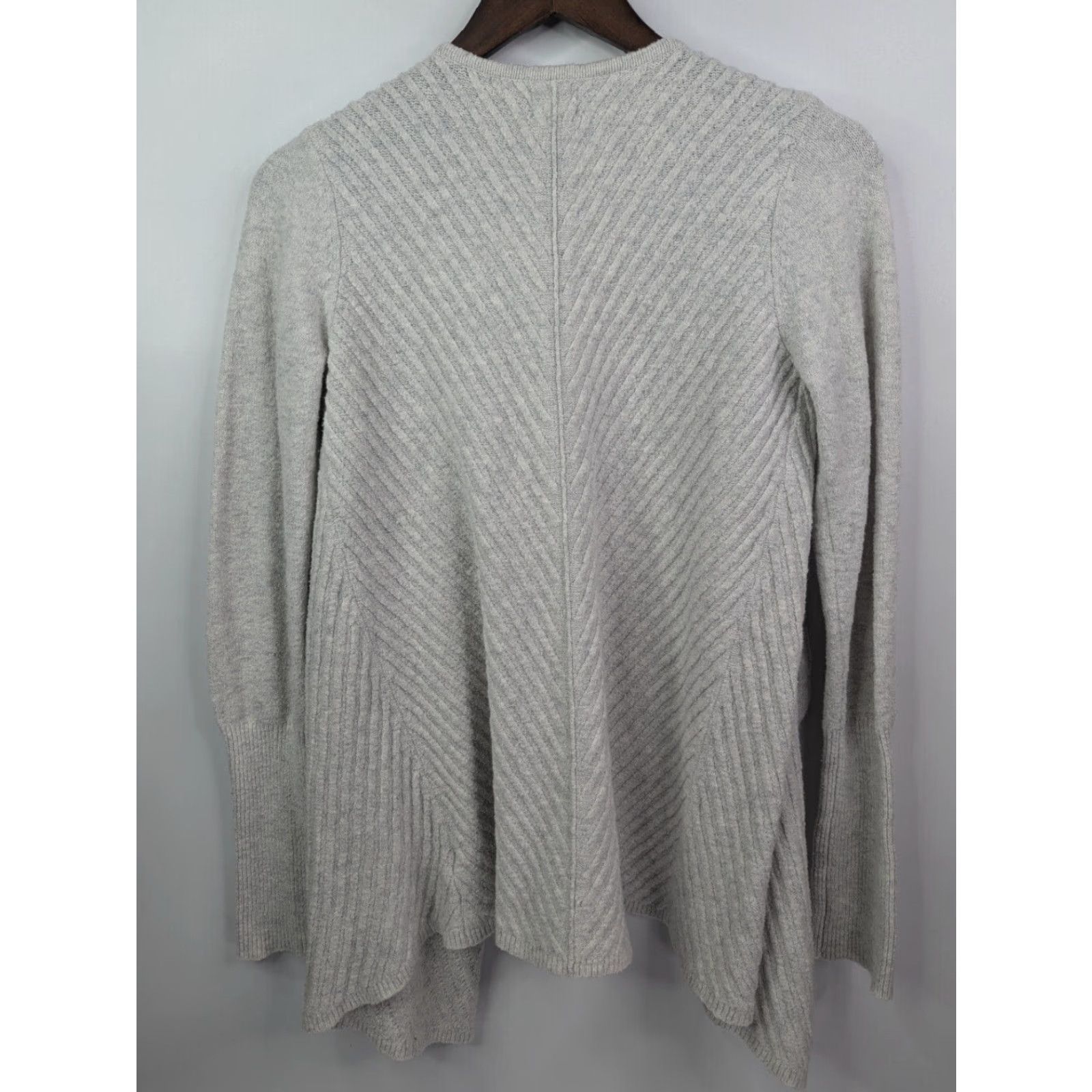 Vintage Sigrid Olsen Waterfall Open Front Grey Cardigan Women's Size Small Lagenlook Cardigan Gray Cotton Polyester Nylon Spandex Sweater Women's Size S / US 4 / IT 40 - 3 Thumbnail