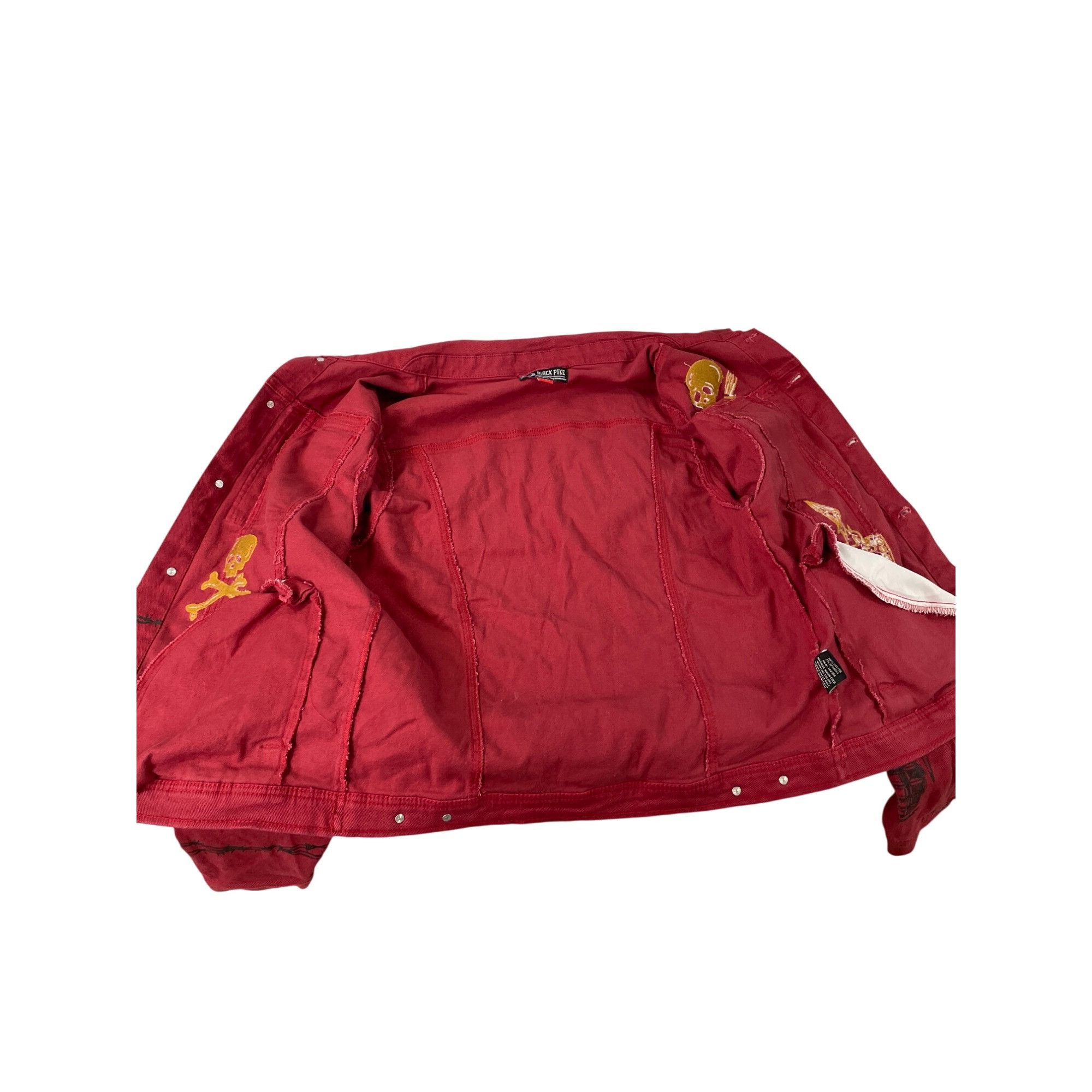 Other Black Pike Womens Red Denim embroided graphic jacket size M Size M / US 6-8 / IT 42-44 - 12 Thumbnail
