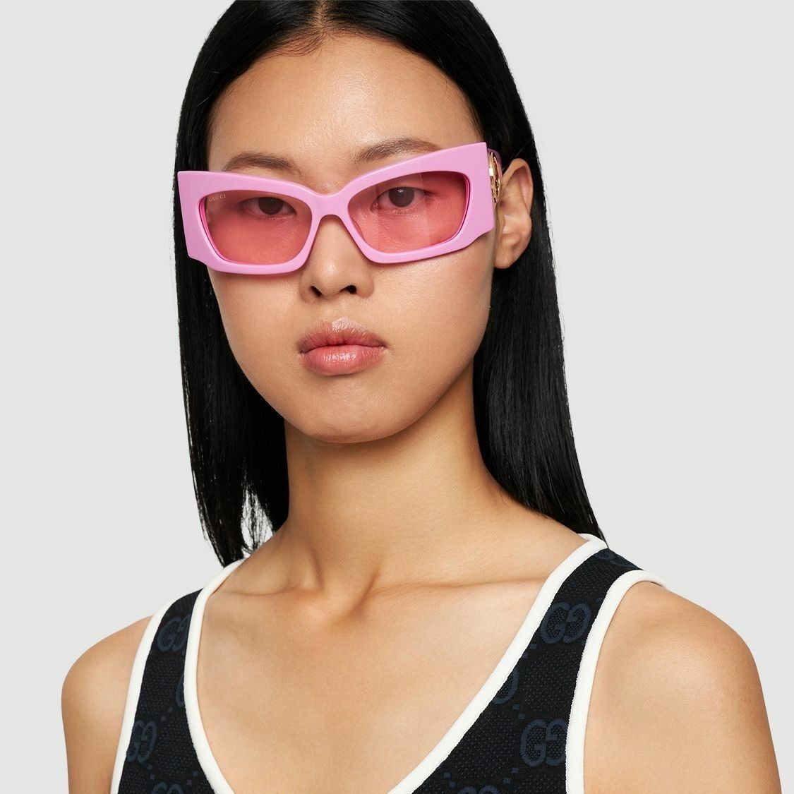 Gucci NEW GUCCI GG1412S 003 PINK SHIELD WOMEN SUNGLASSES GUCCI Size ONE SIZE - 5 Thumbnail