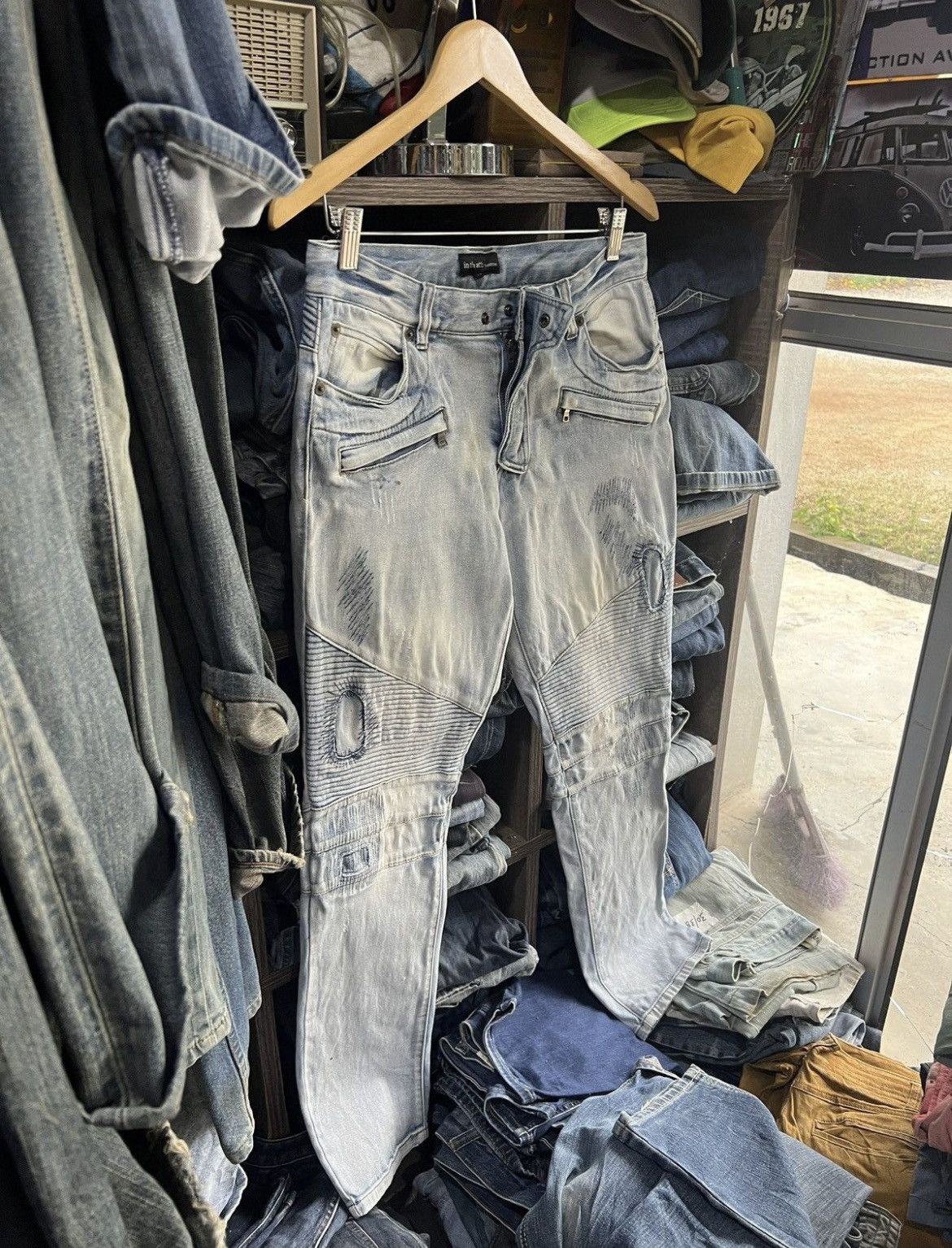 In The Attic 🔥Rare In The Attic Homme Biker Denim Size US 33 - 6 Thumbnail