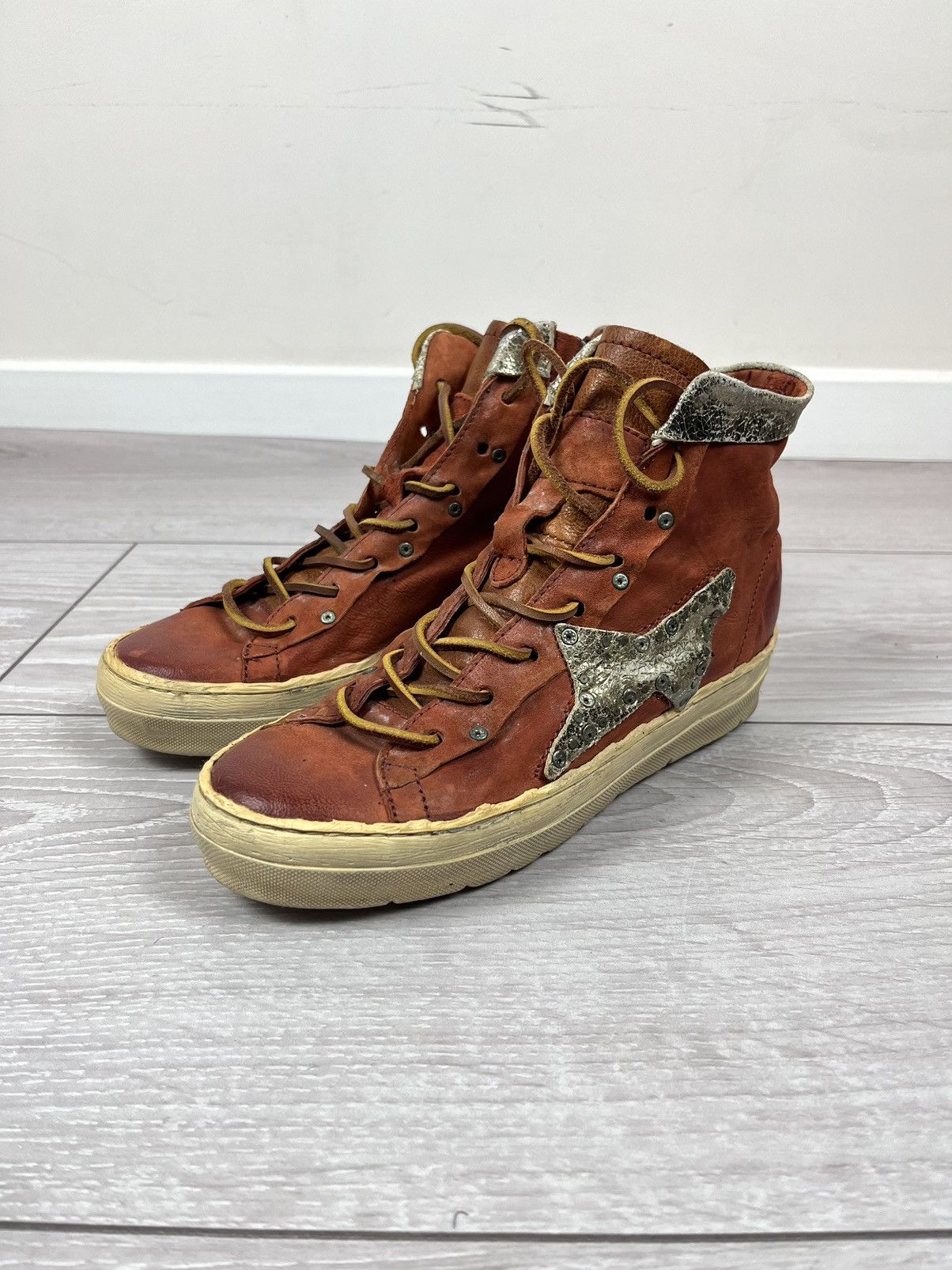 A.S.98 Airsteps A.S. 98 Avante Garde Leather Hi Top Sneakers Boots Size US 7 / IT 37 - 6 Thumbnail