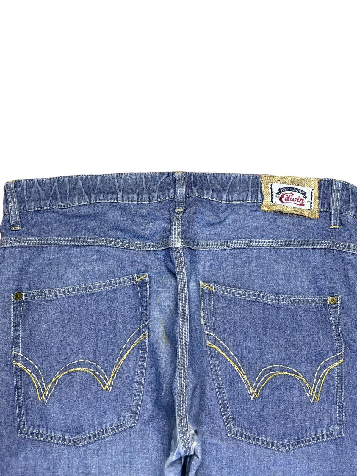 Edwin × Japanese Brand Vintage Edwin Blue Wash Sweats Style Baggy Denim Pants Size US 36 / EU 52 - 8 Thumbnail