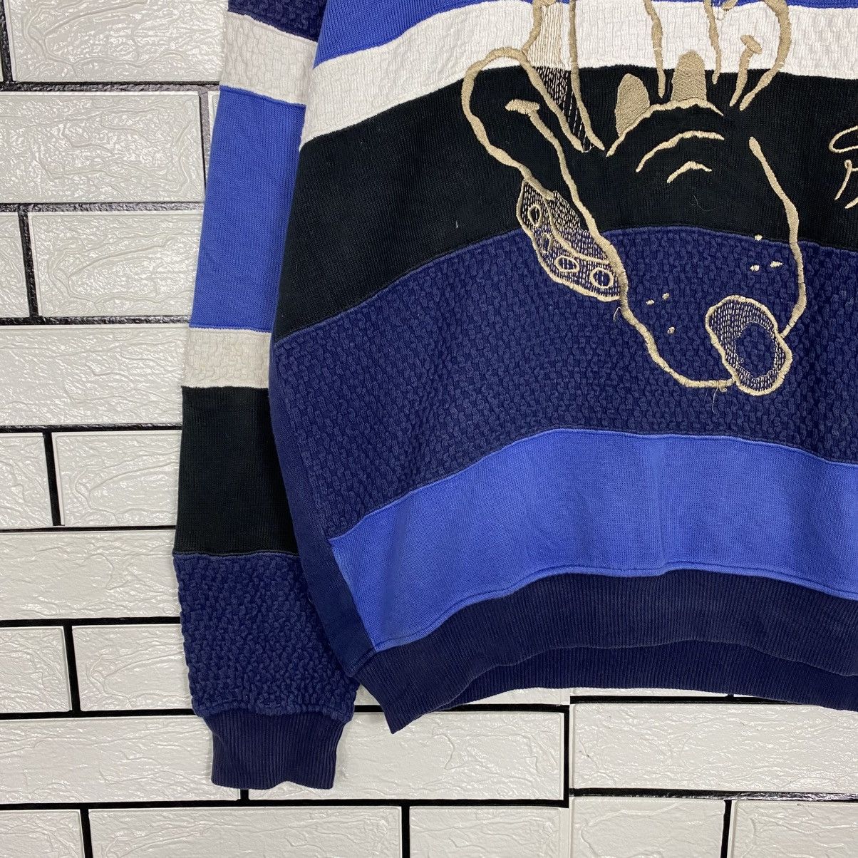 Japanese Brand 📌Vintage Collar Sweatshirt Superior Striped Cartoon Design Size US S / EU 44-46 / 1 - 5 Thumbnail