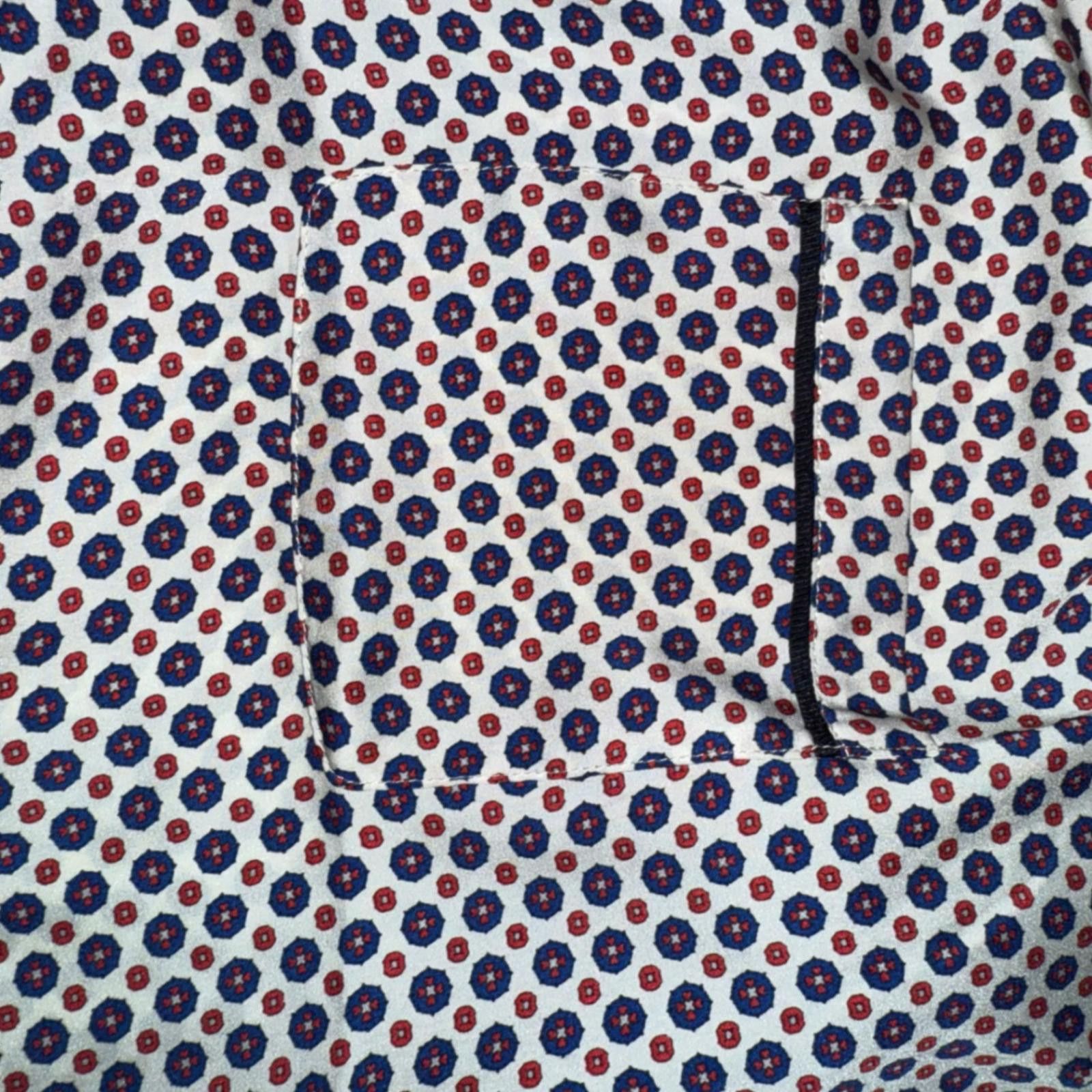 Zara Zara Basic Women Navy Red Geometric Tile Print Wide Leg S Size 26" / US 2 / IT 38 - 8 Thumbnail