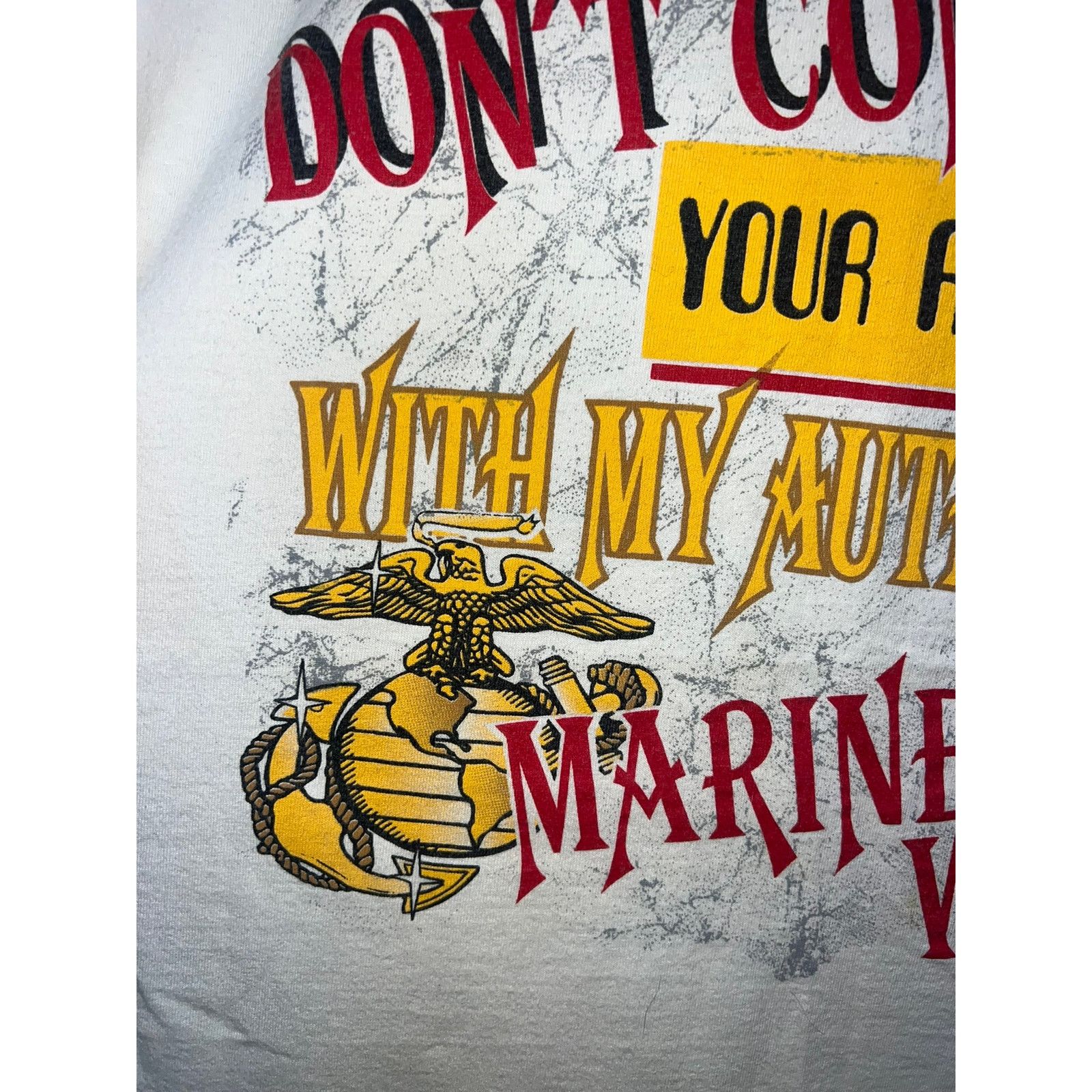 Jerzees Vintage Marine Shirt Dont Confuse Your Rank My Tee 90s VTG Size US L / EU 52-54 / 3 - 3 Thumbnail