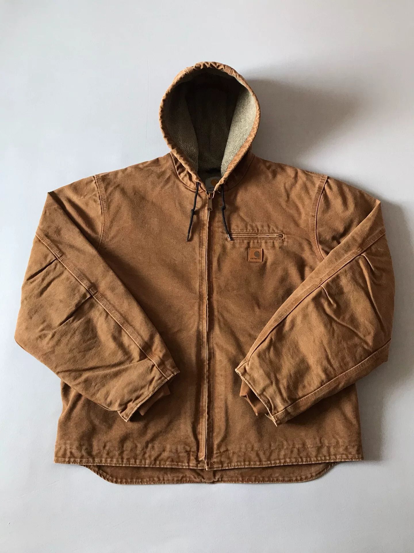 Carhartt Carhartt J141 Brown Hooded Work Jacket Size US XL / EU 56 / 4 - 1 Thumbnail