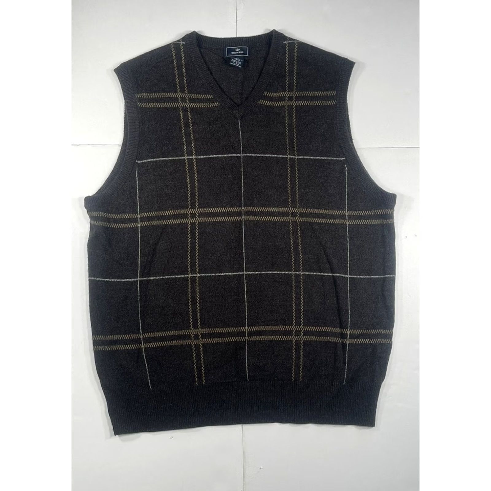 Dockers Dockers Mens V-Neck Multi Color Knit Golf Tennis Sweater Vest Sz L 100% Acrylic Size US L / EU 52-54 / 3 - 2 Thumbnail