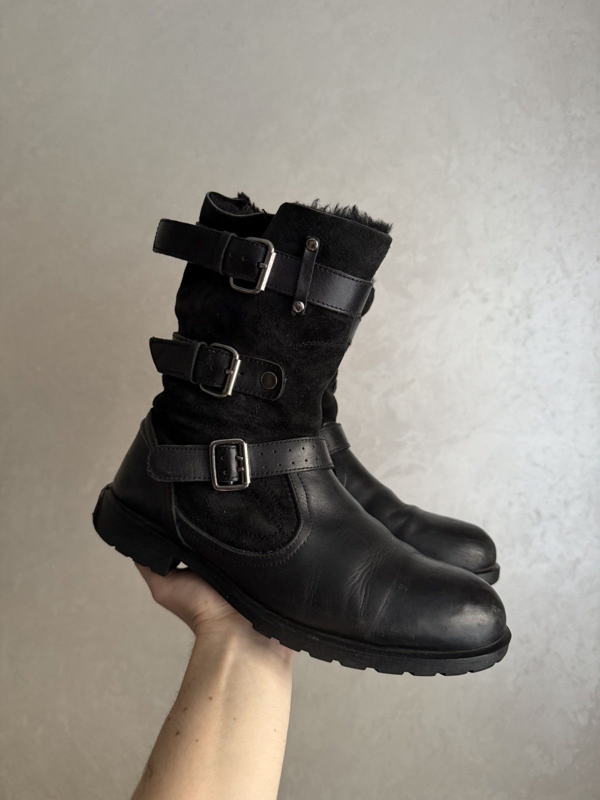If Six Was Nine Artisan Black Harness High Guidi Vibe Leather Biker Boots Size US 9 / EU 42 - 2 Thumbnail