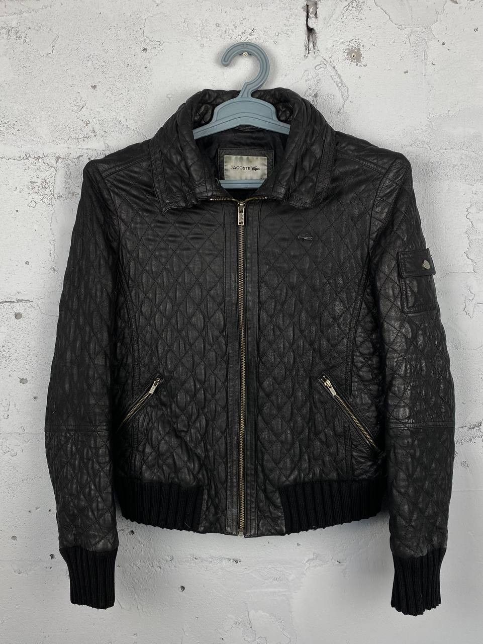 Lacoste Lacoste Genuine Leather Quilted Bomber Jacket Metal Logo Size US S / EU 44-46 / 1 - 1 Thumbnail