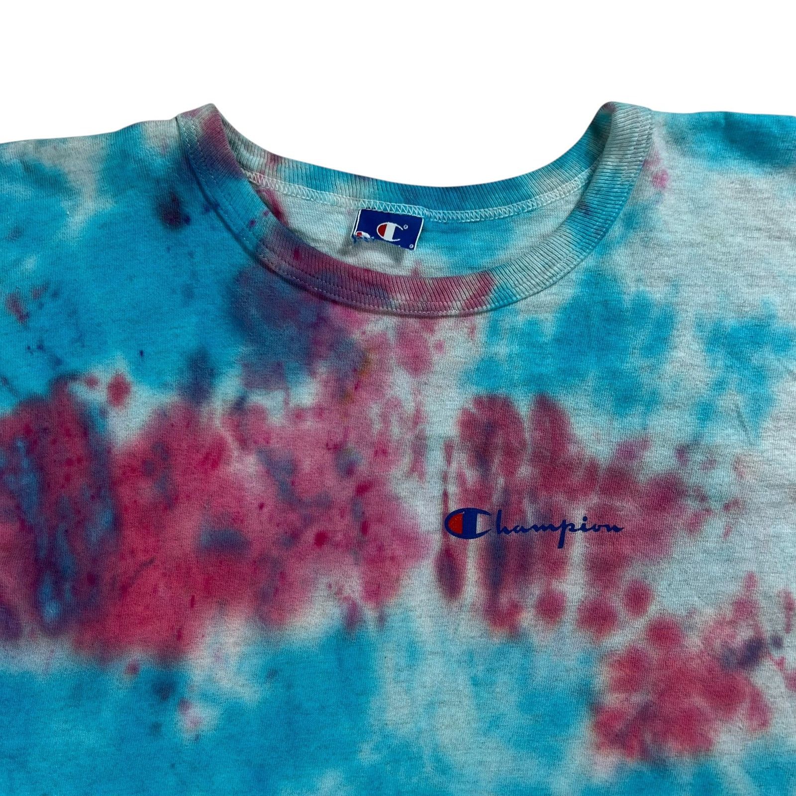 Champion × Vintage Vintage 90s Champion mini script tie dye tee (XXL) Size US XXL / EU 58 / 5 - 4 Thumbnail