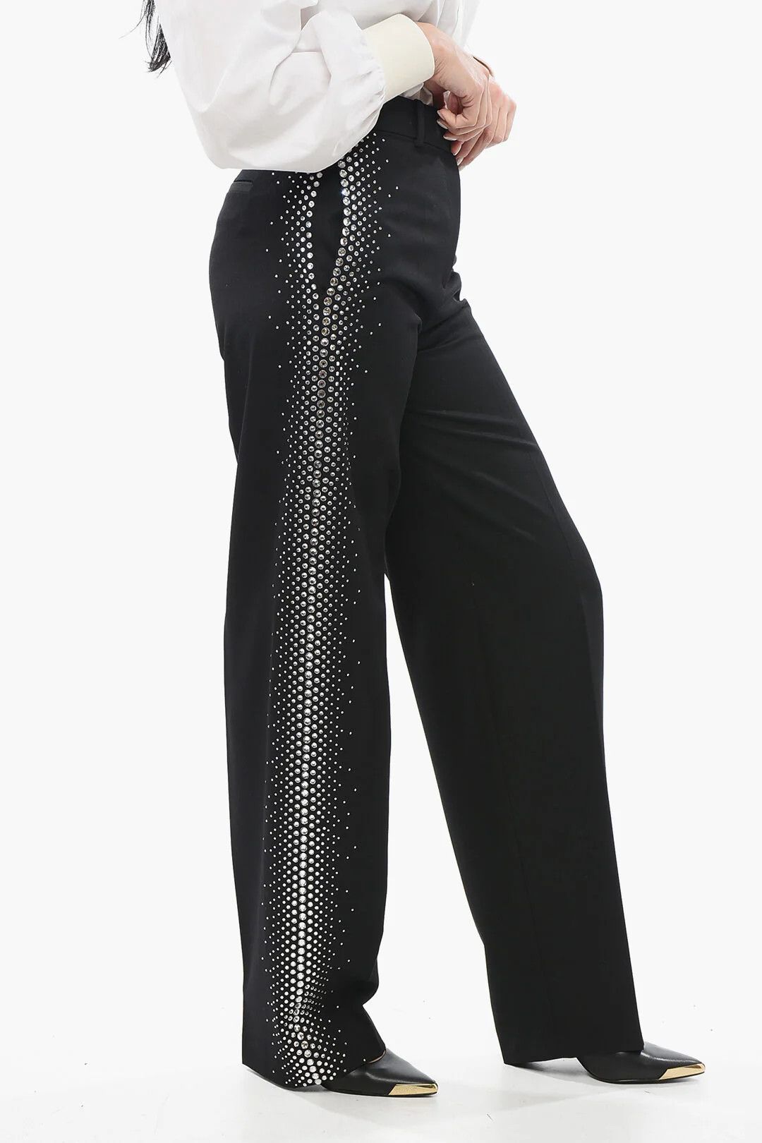 The Attico og1mm0426 Wide-Leg Pant in Black Size 27" / US 4 / IT 40 - 3 Thumbnail