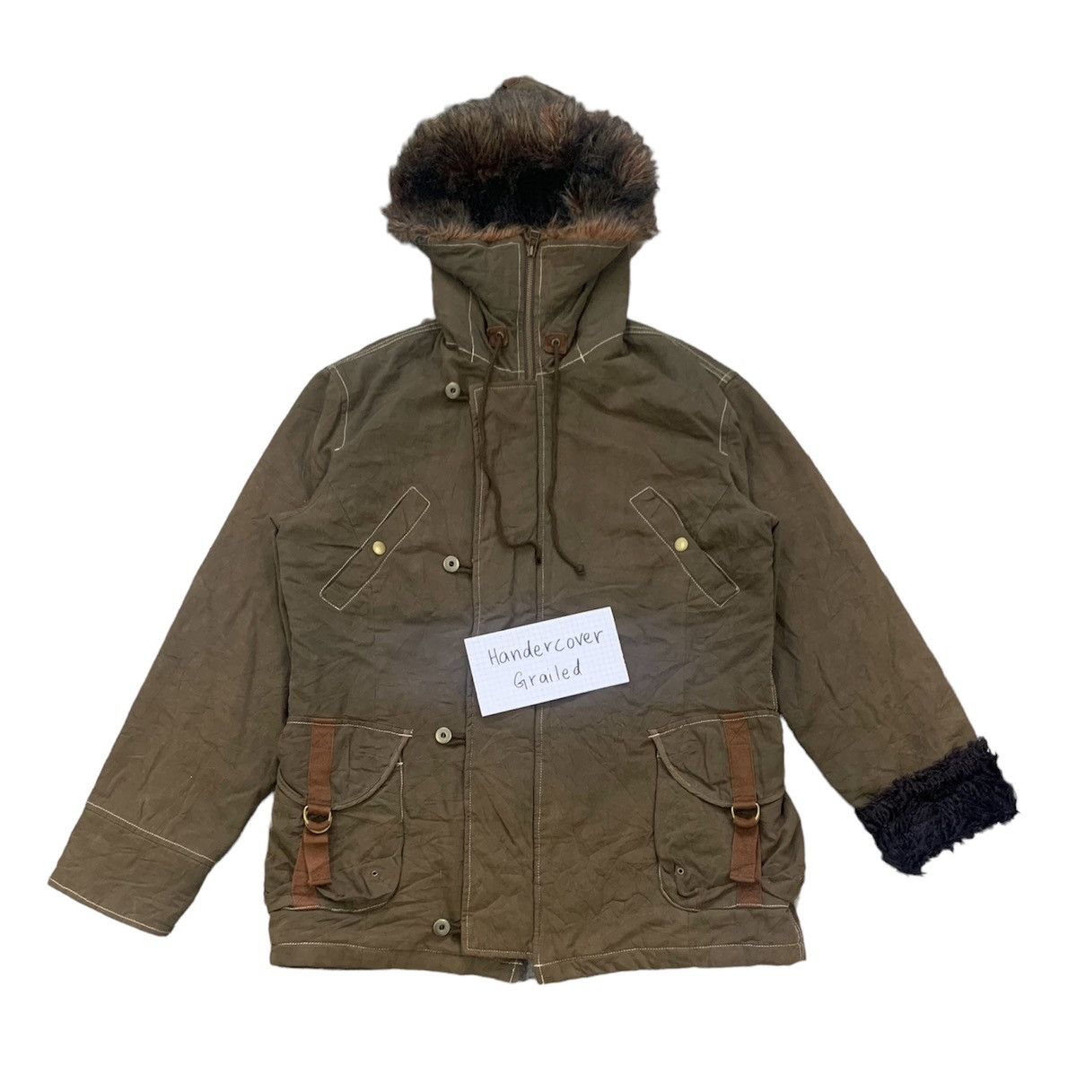 Tornado Mart Tornado Mart Parka Style Cargo Pocket Jacket Hairy Hoodie Size US M / EU 48-50 / 2 - 1 Thumbnail