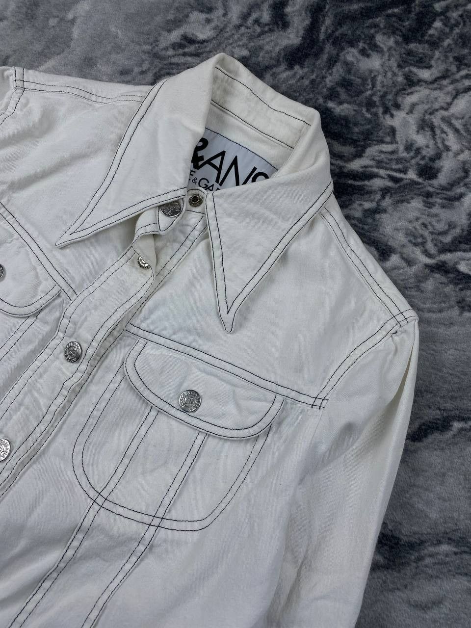 Dolce & Gabbana Dolce & Gabbana J&ANS Denim Jacket Women Size M White Size M / US 6-8 / IT 42-44 - 2 Thumbnail