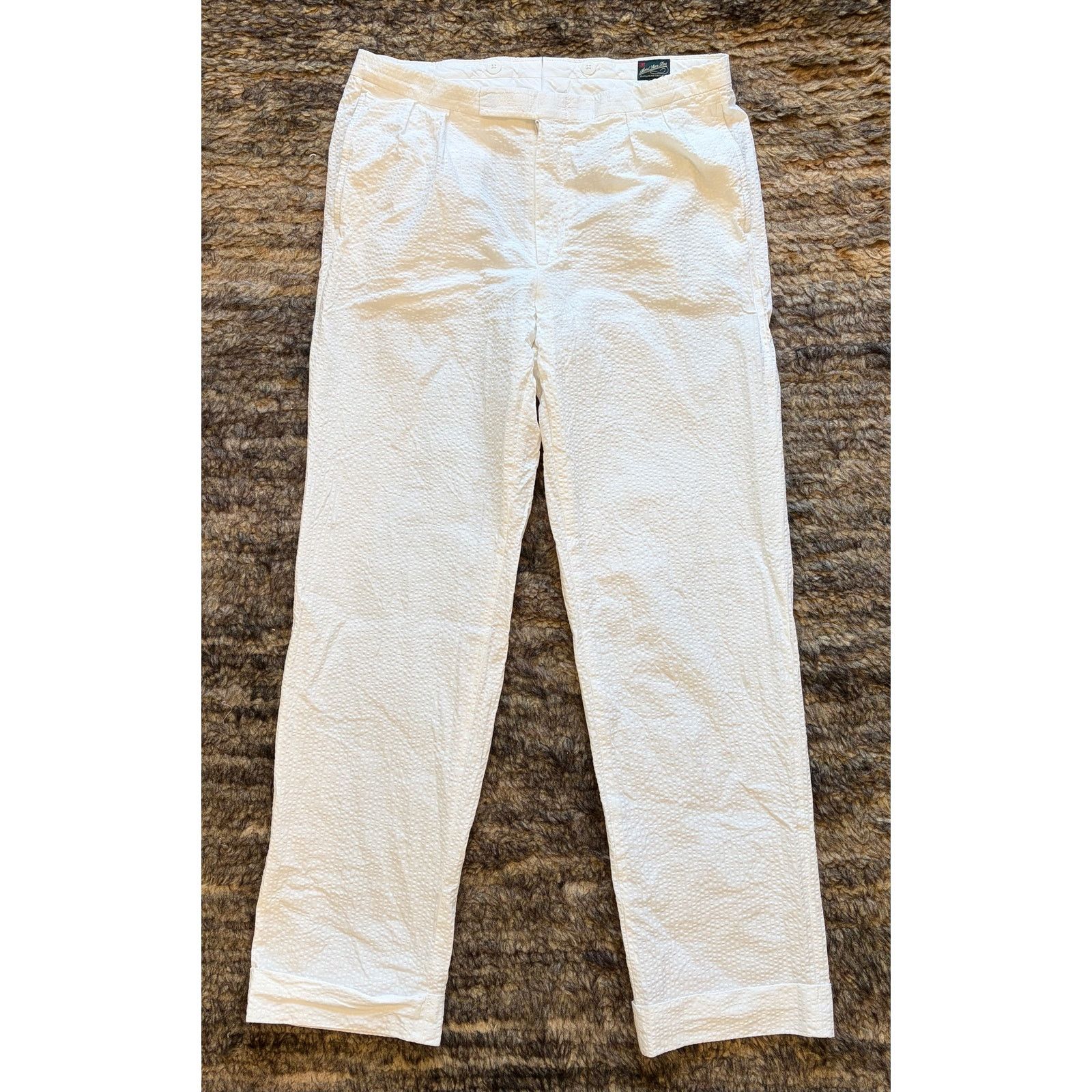 Aime Leon Dore Men’s Aime Leon Dore White Pant Pleated Cuffed size 34 x 32 Size US 34 / EU 50 - 1 Thumbnail