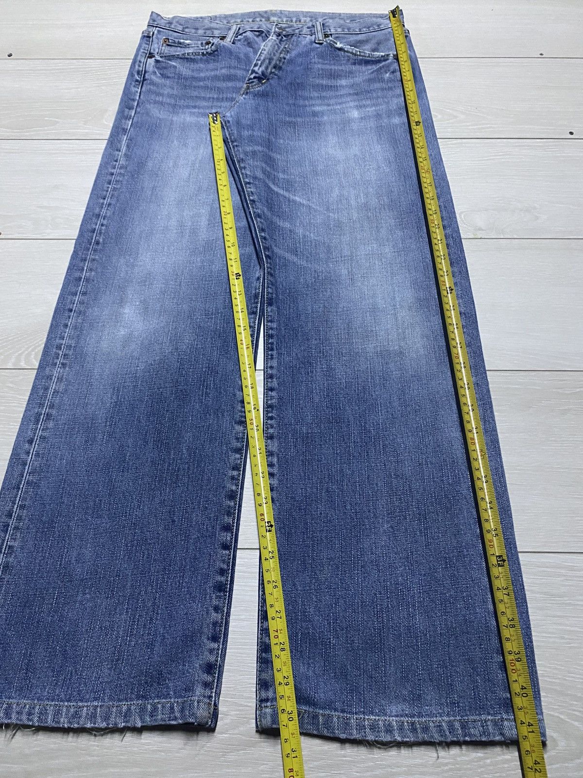 Uniqlo Vintage Japanese Brand Uniqlo S003 Faded Wash Baggy Jeans Size US 33 - 12 Thumbnail