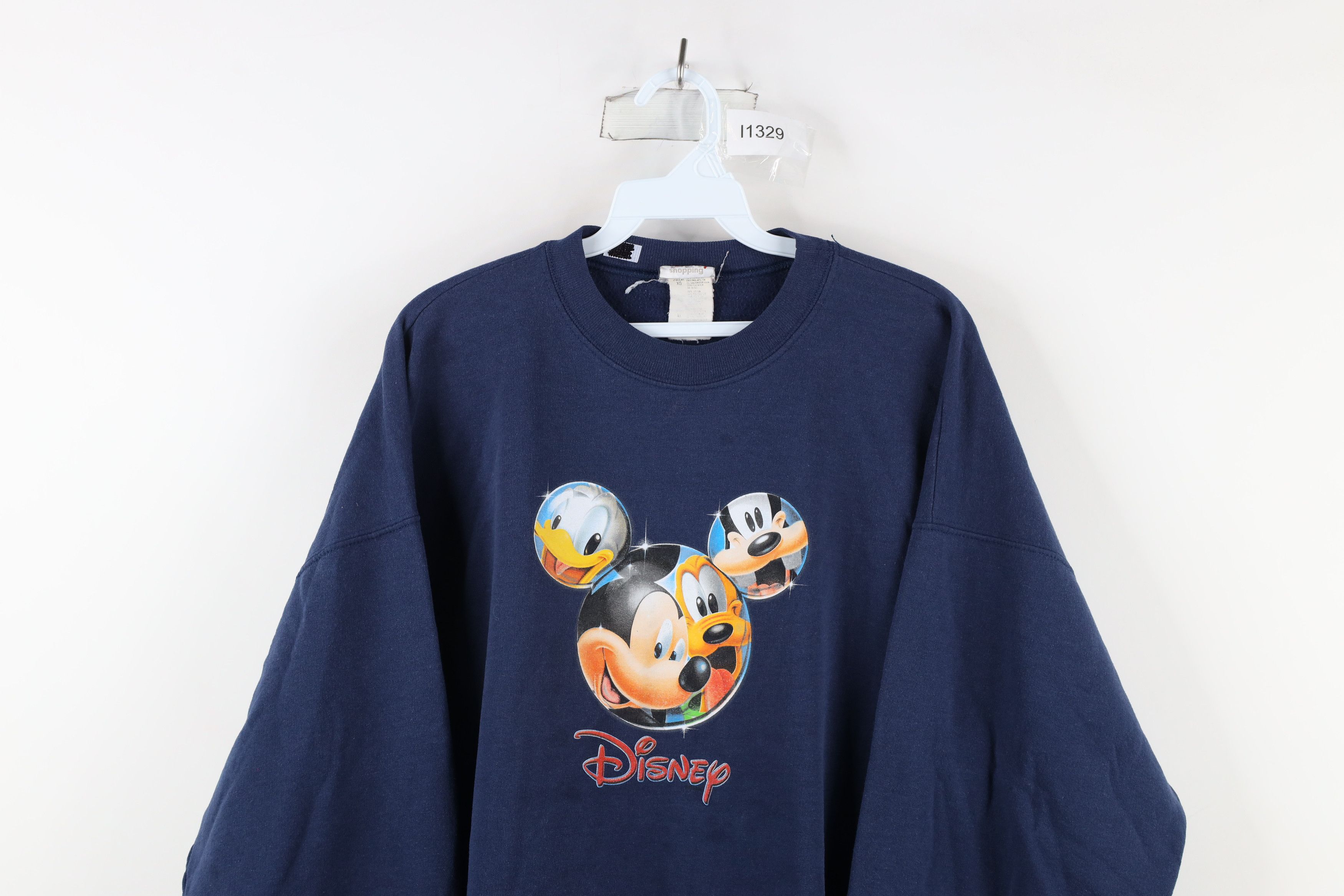 Disney × Vintage Vintage 90s Disney Spell Out Mickey Mouse Sweatshirt Blue Size XXL / US 16-18 / IT 52-54 - 2 Thumbnail