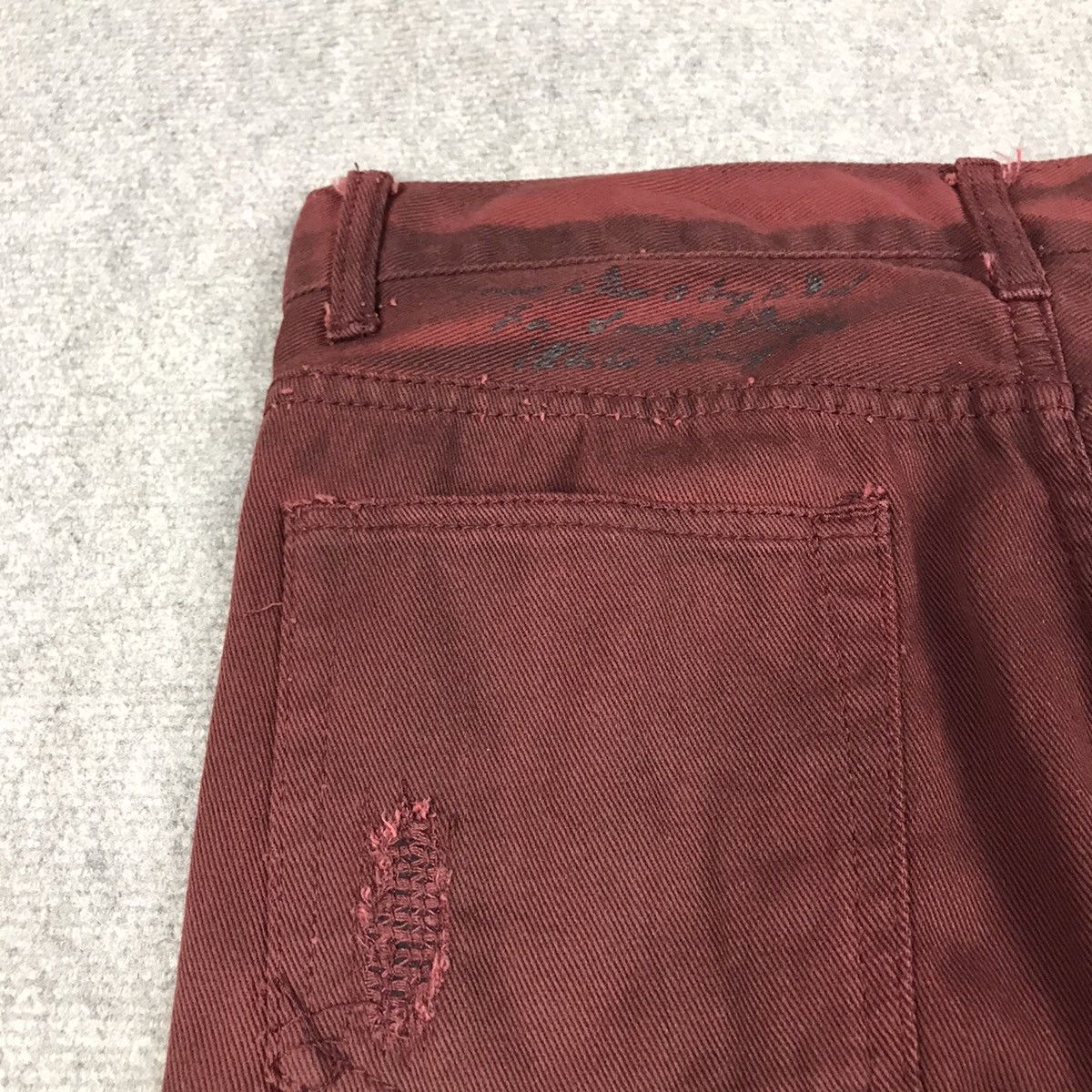 If Six Was Nine × Japanese Brand × Seditionaries BERNINGS SHO DARK RED PUNK PANTS Size US 31 - 14 Thumbnail