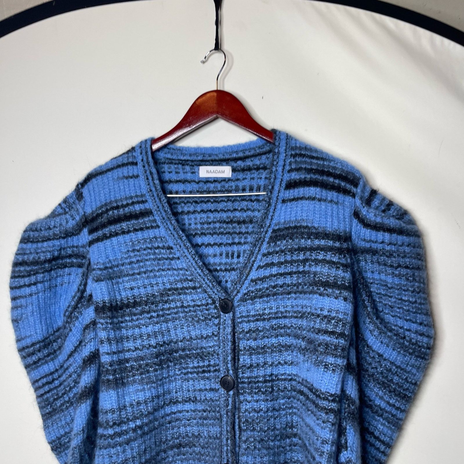 NAADAM Naadam Space-Dye Puff-Sleeve Alpaca Blend Cardigan Sweater L Size L / US 10 / IT 46 - 3 Thumbnail