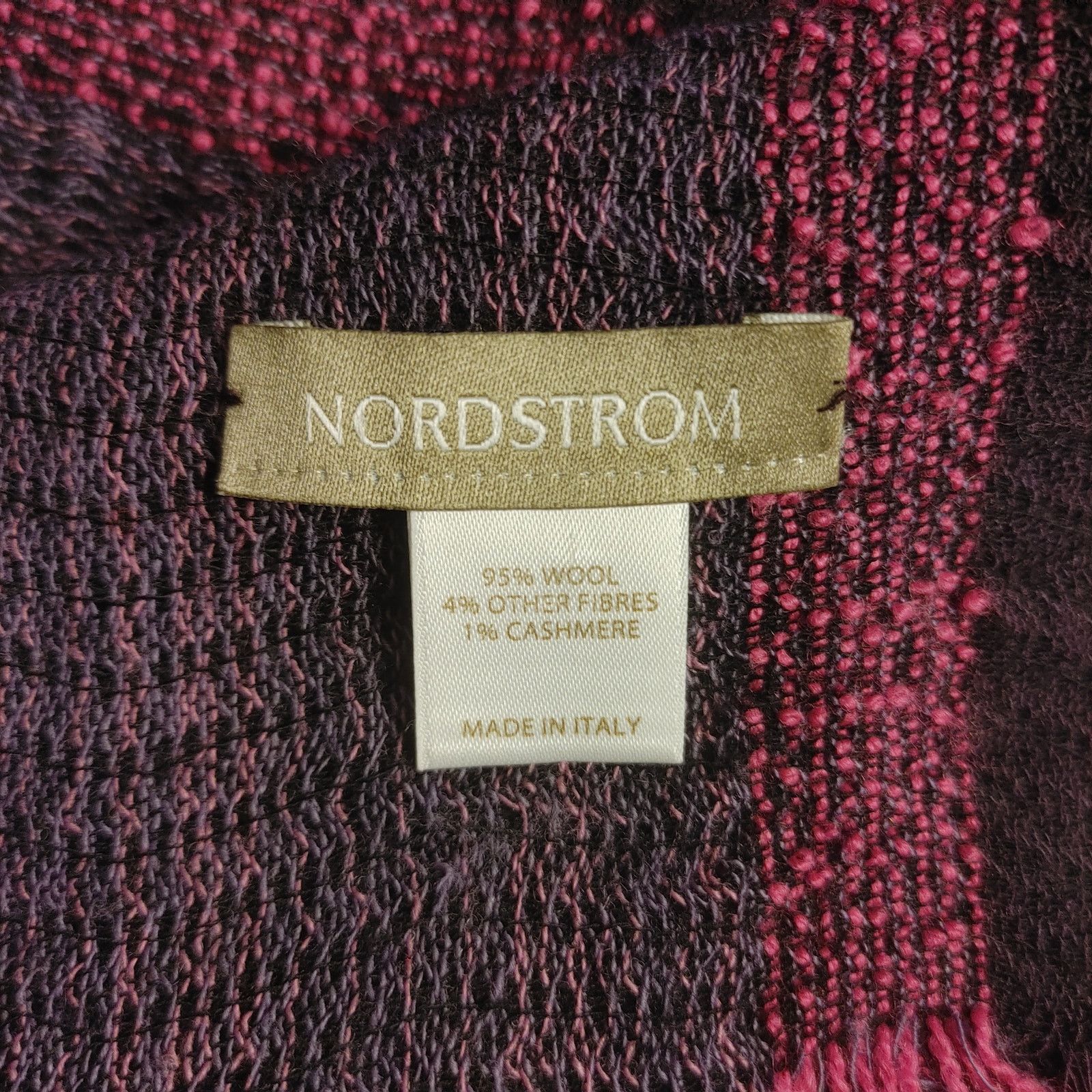 Nordstrom Nordstrom Wool Knit Brown Red Grunge Dirt Fashion Wrap Scarf Size ONE SIZE - 3 Thumbnail
