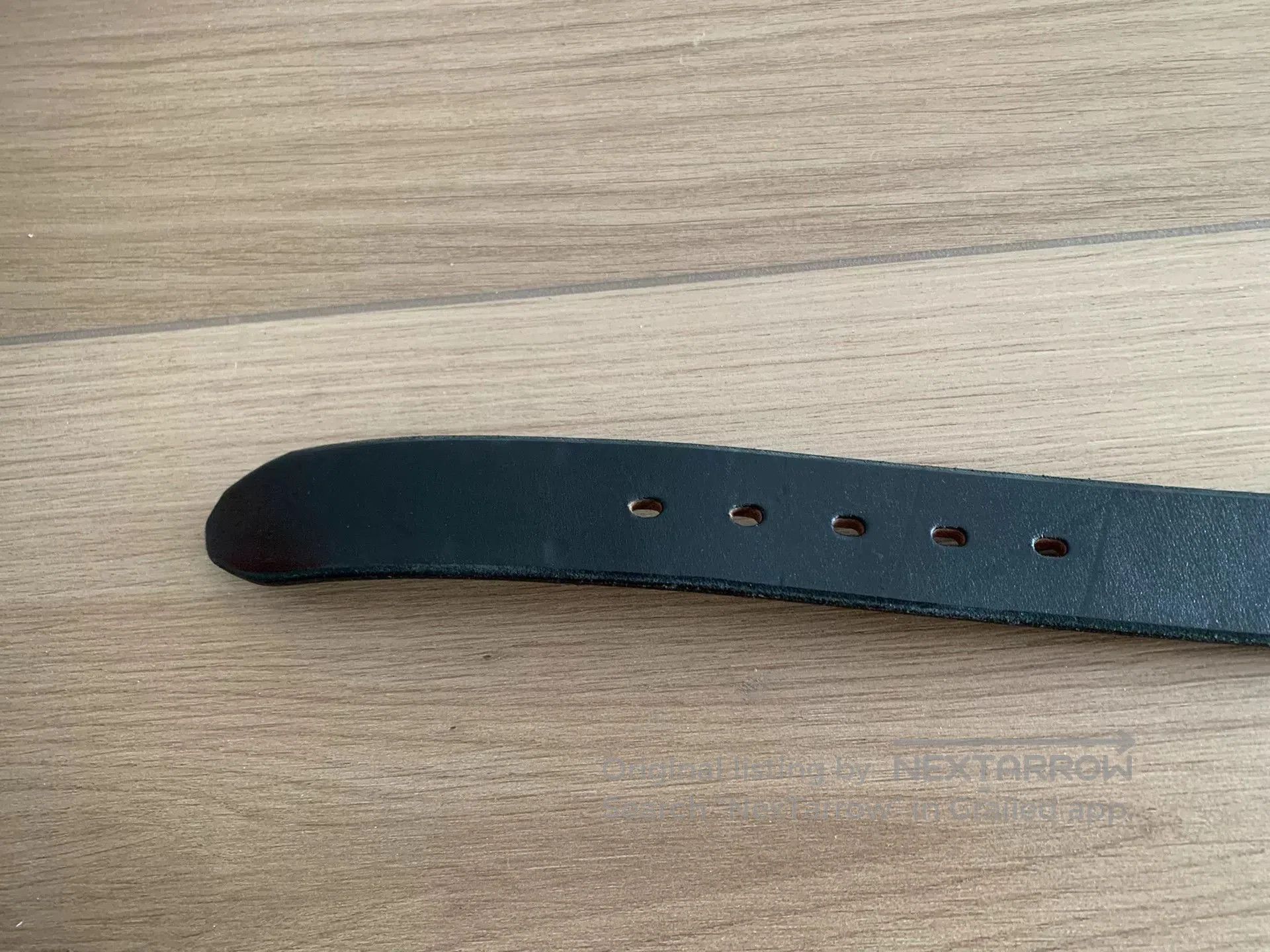 Japanese Brand black saddle leather men's belt FN. Size ONE SIZE - 3 Thumbnail