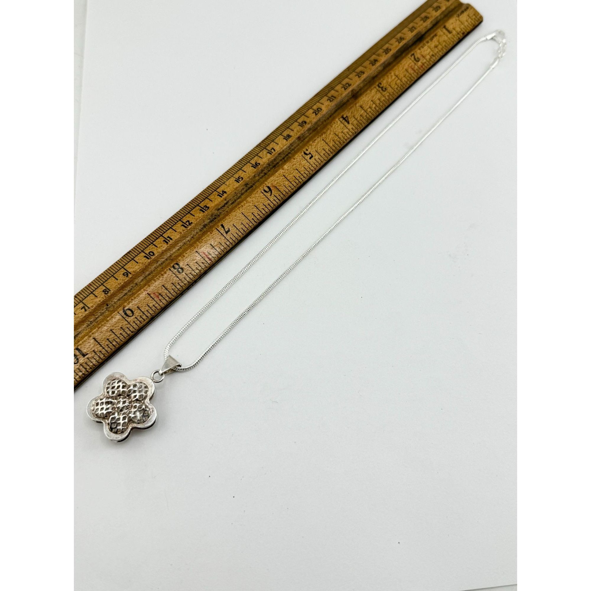 Vintage Vintage 925 puffy filigree flower charm necklace Size ONE SIZE - 5 Thumbnail