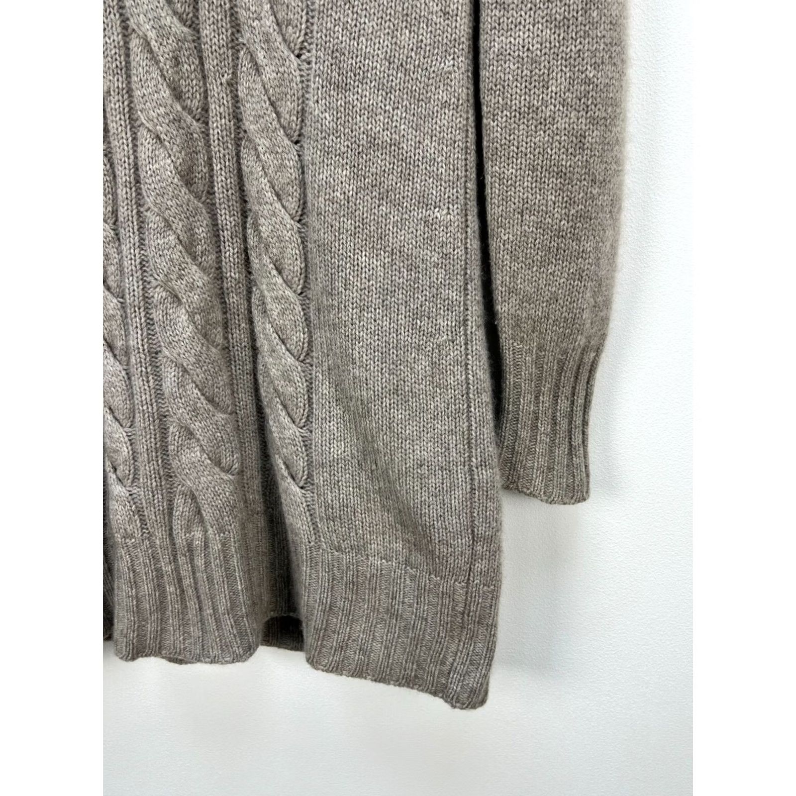 Vintage Iris Von Arnim Sweater Cardigan Women S Cashmere Cable-Knit Knit Long Sleeve Casual Fall Winter Beige Some brown Size S / US 4 / IT 40 - 5 Thumbnail